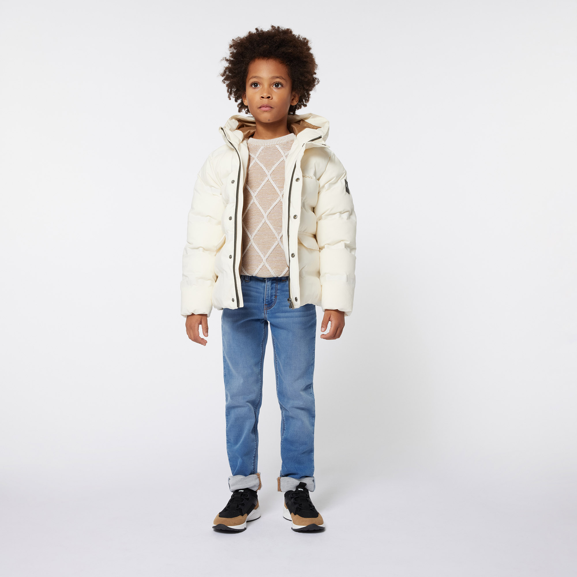 Hooded puffer jacket BOSS for BOY