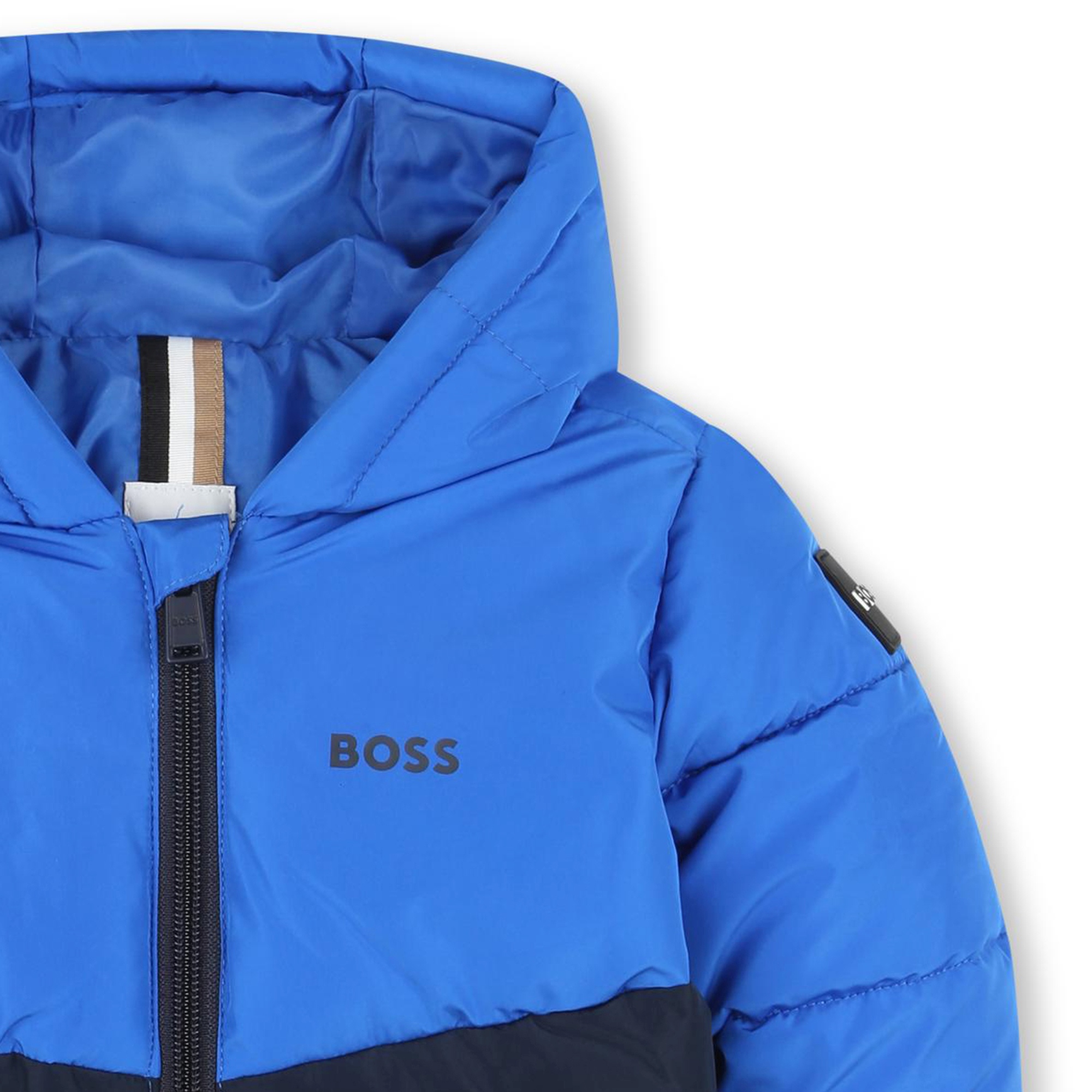 Two-tone hooded puffer jacket BOSS for BOY