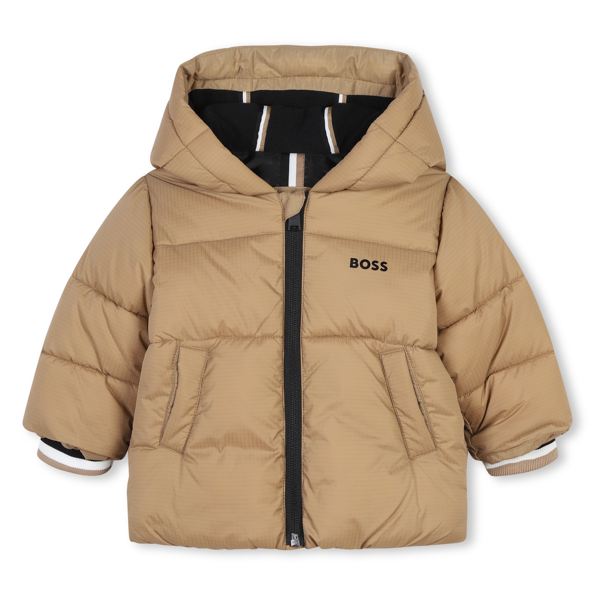 Effen anorak met capuchon BOSS Voor