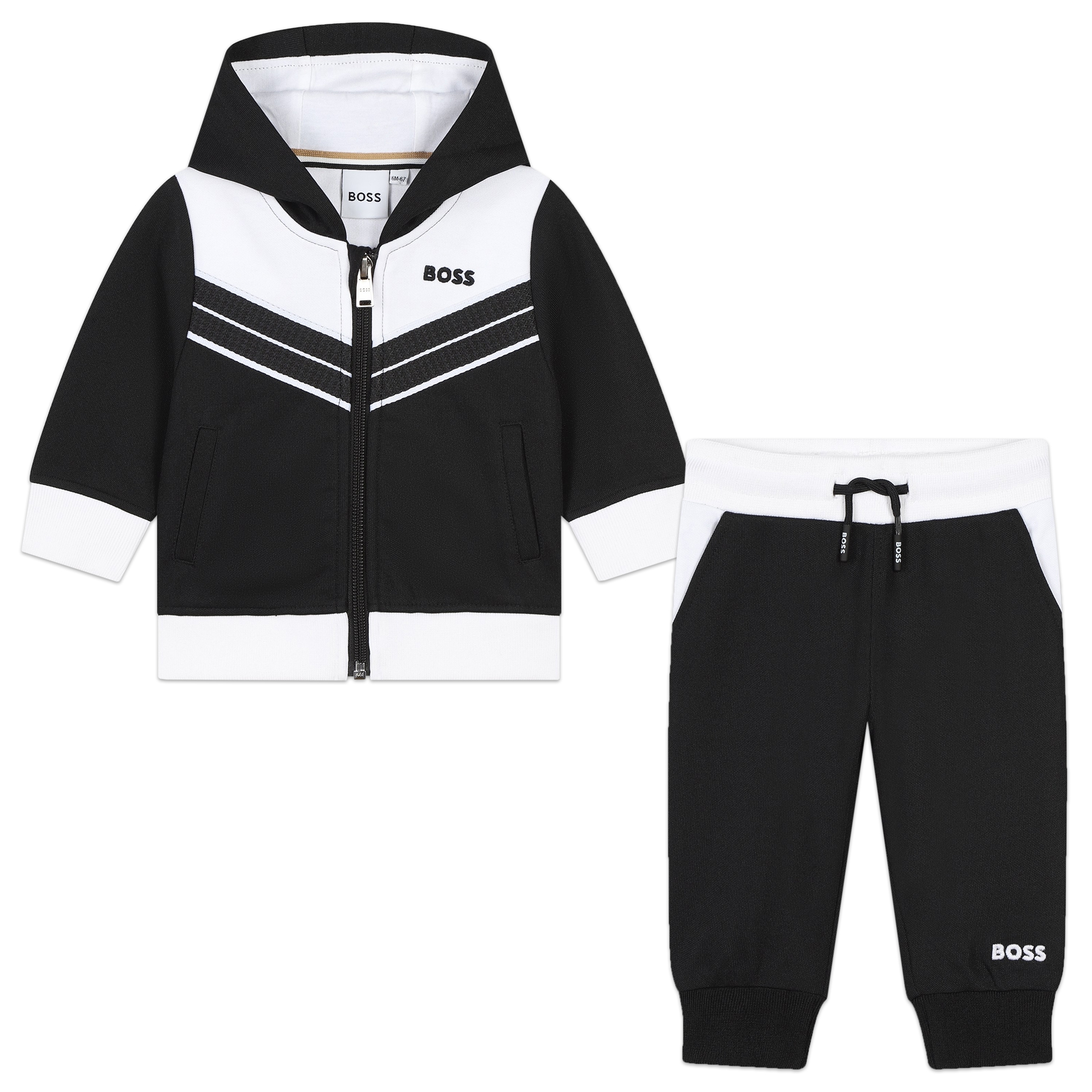 BOSS Zweifarbiger Jogginganzug baby schwarz Kids around