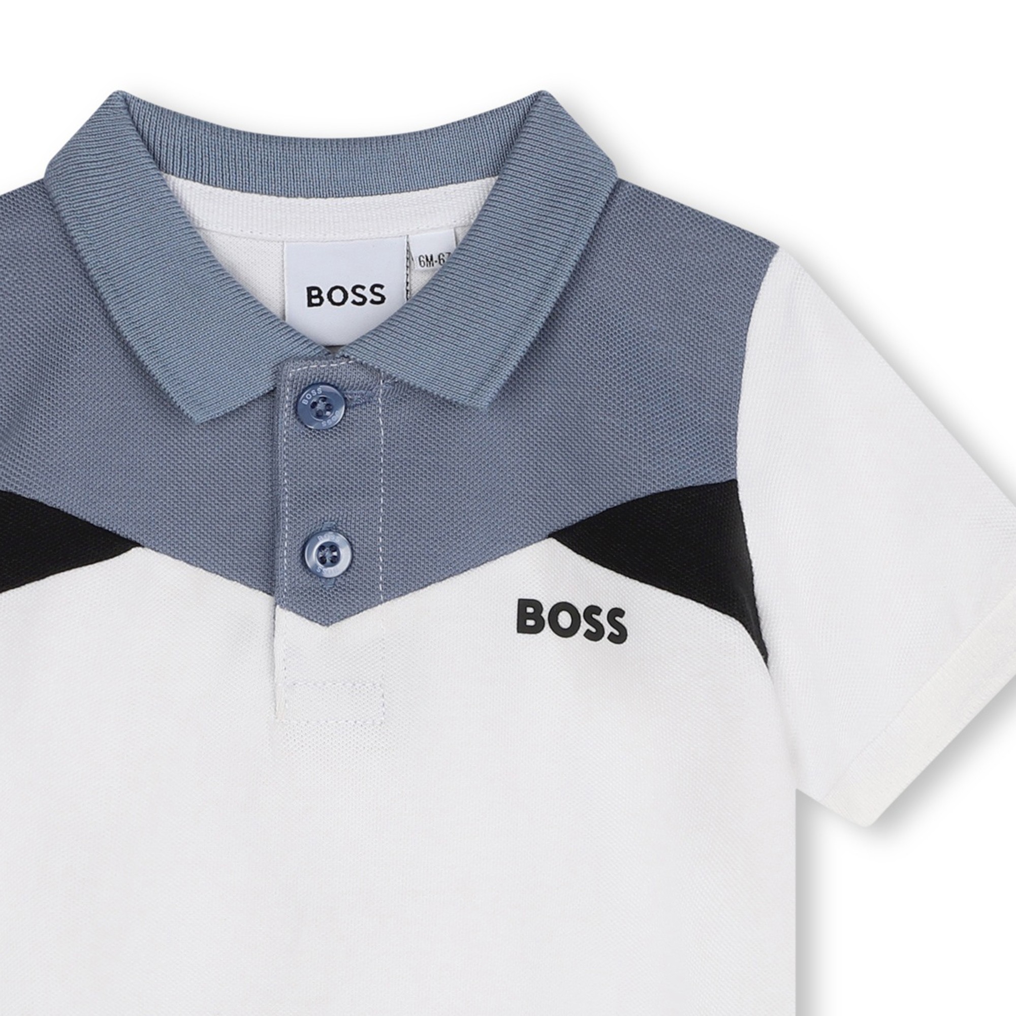 Polo avec blocs de couleur BOSS pour GARCON