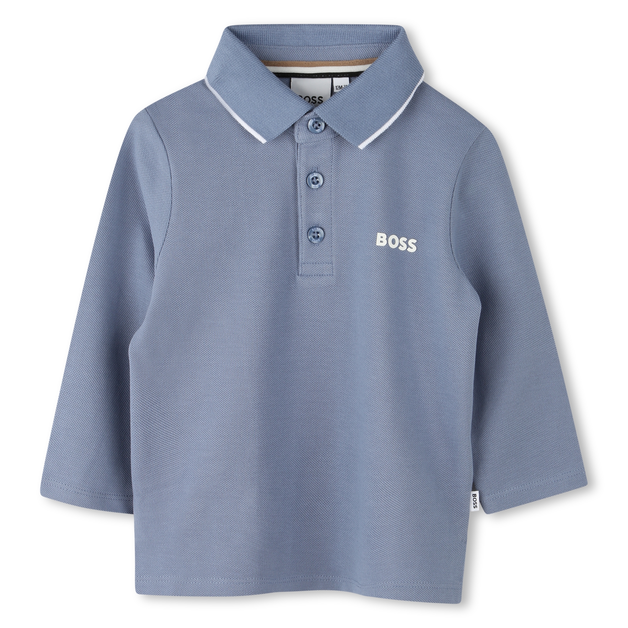 Polo de piqué de algodón BOSS para NIÑO