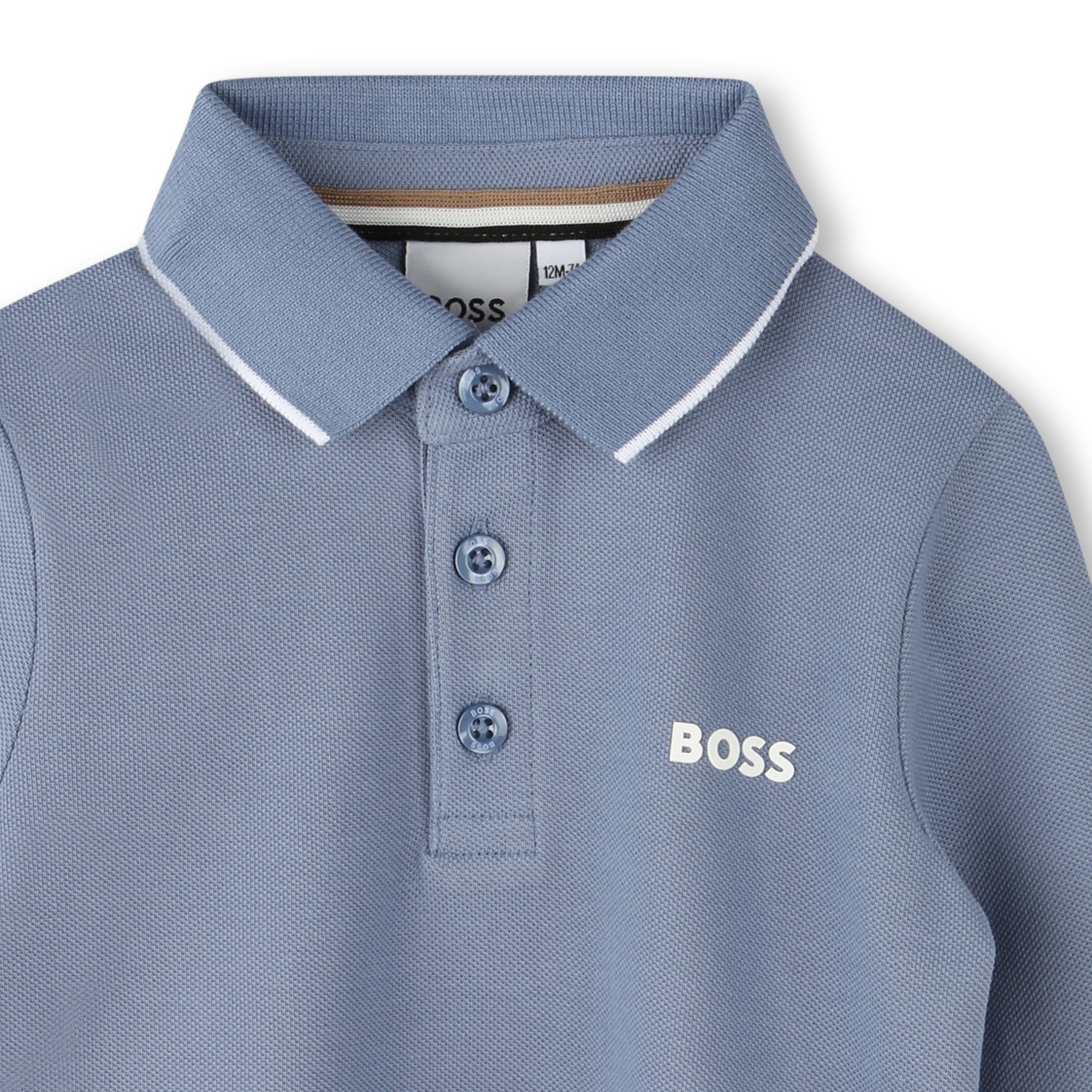 Cotton piqué polo BOSS for BOY