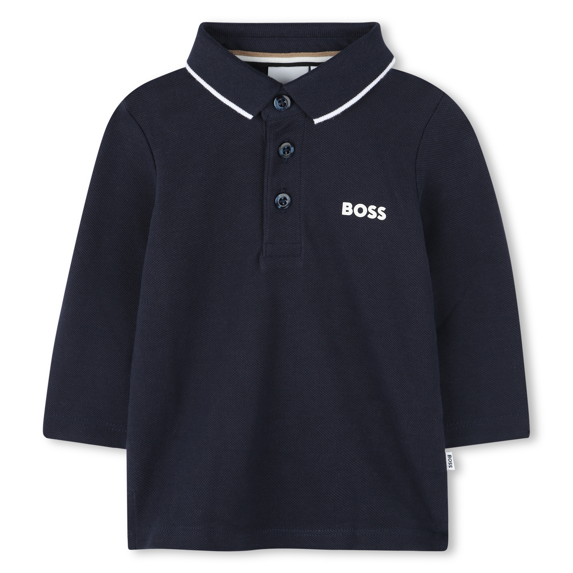 Polo de piqué de algodón BOSS para NIÑO