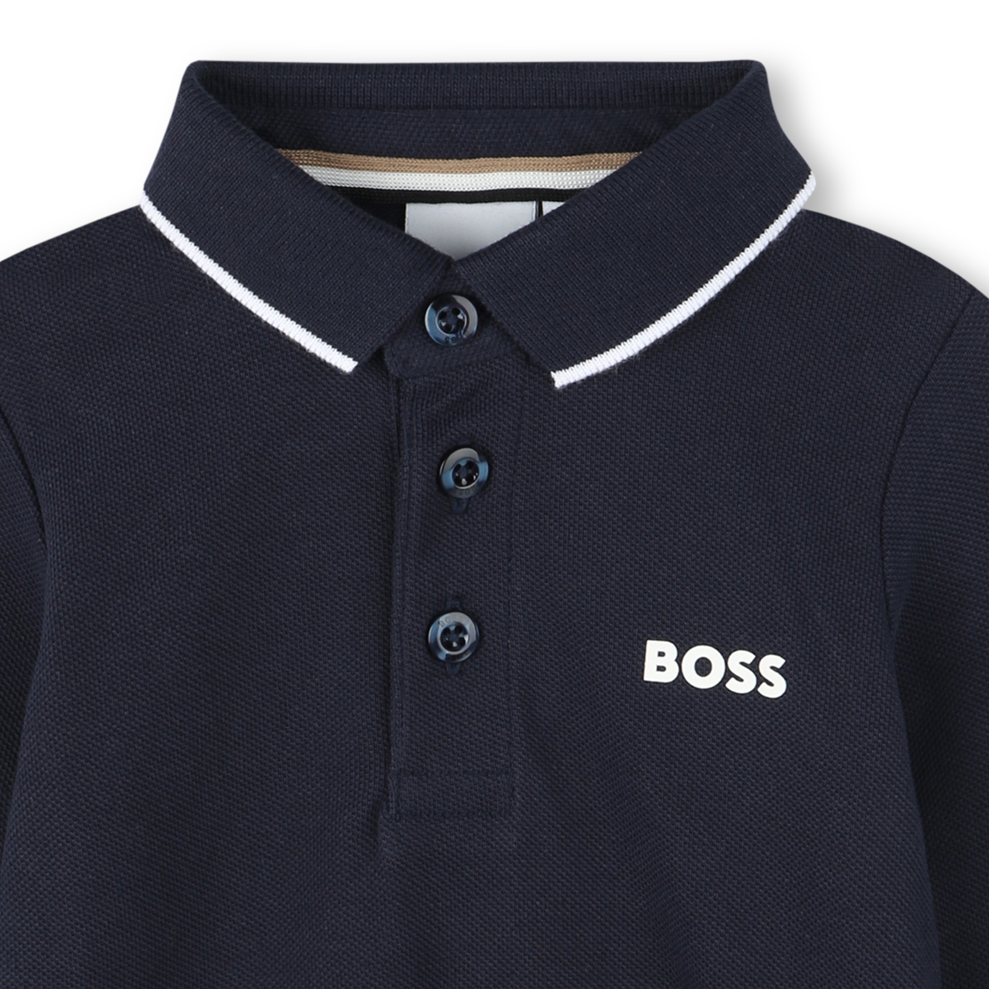 Polo de piqué de algodón BOSS para NIÑO