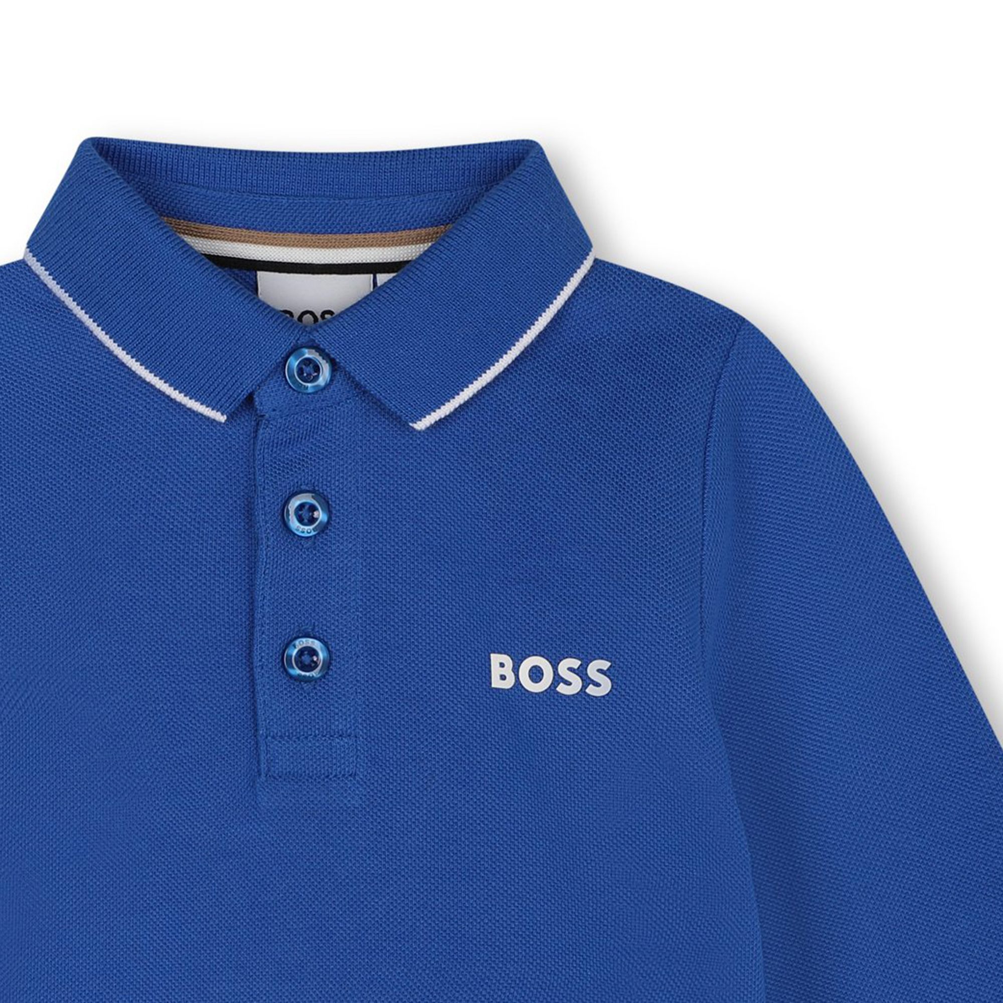 Cotton piqué polo BOSS for BOY