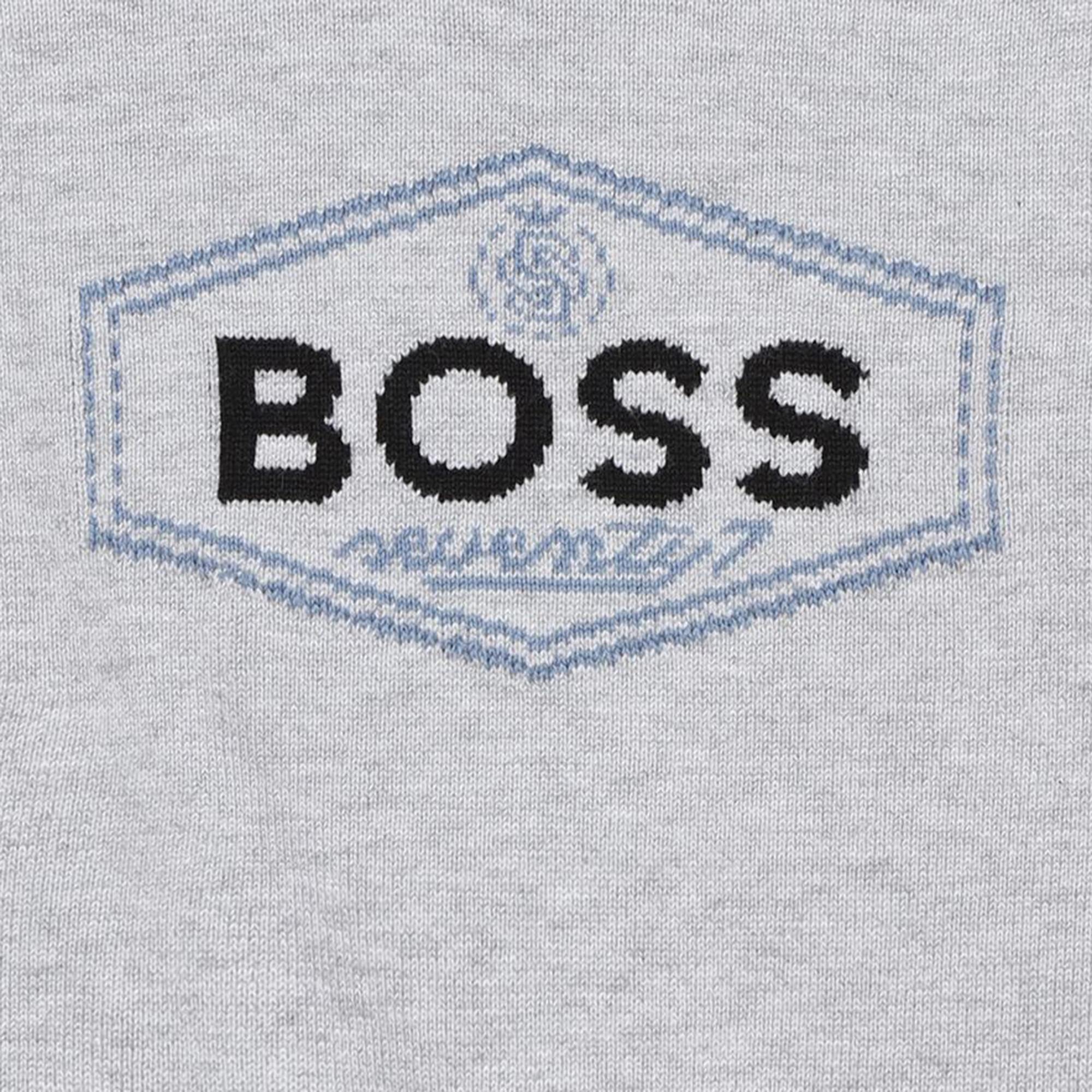 Katoenen trui met logo BOSS Voor