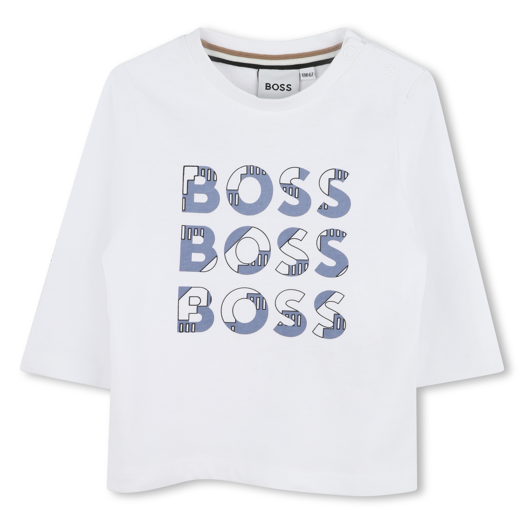 Katoenen T-shirt met logo's BOSS Voor