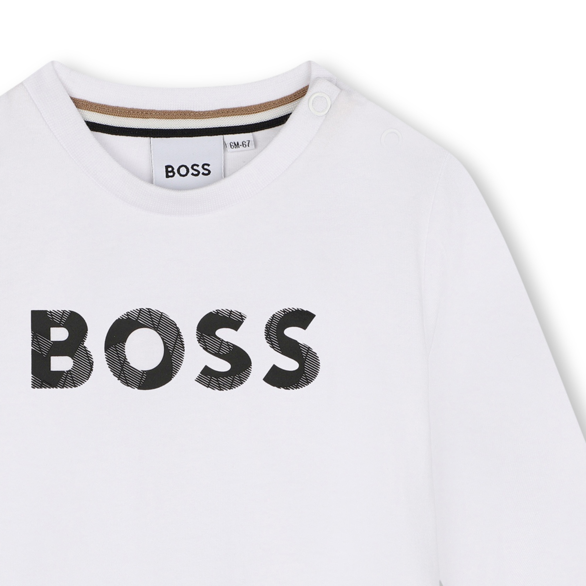 Baumwoll-Langarmshirt mit Logo BOSS Für JUNGE