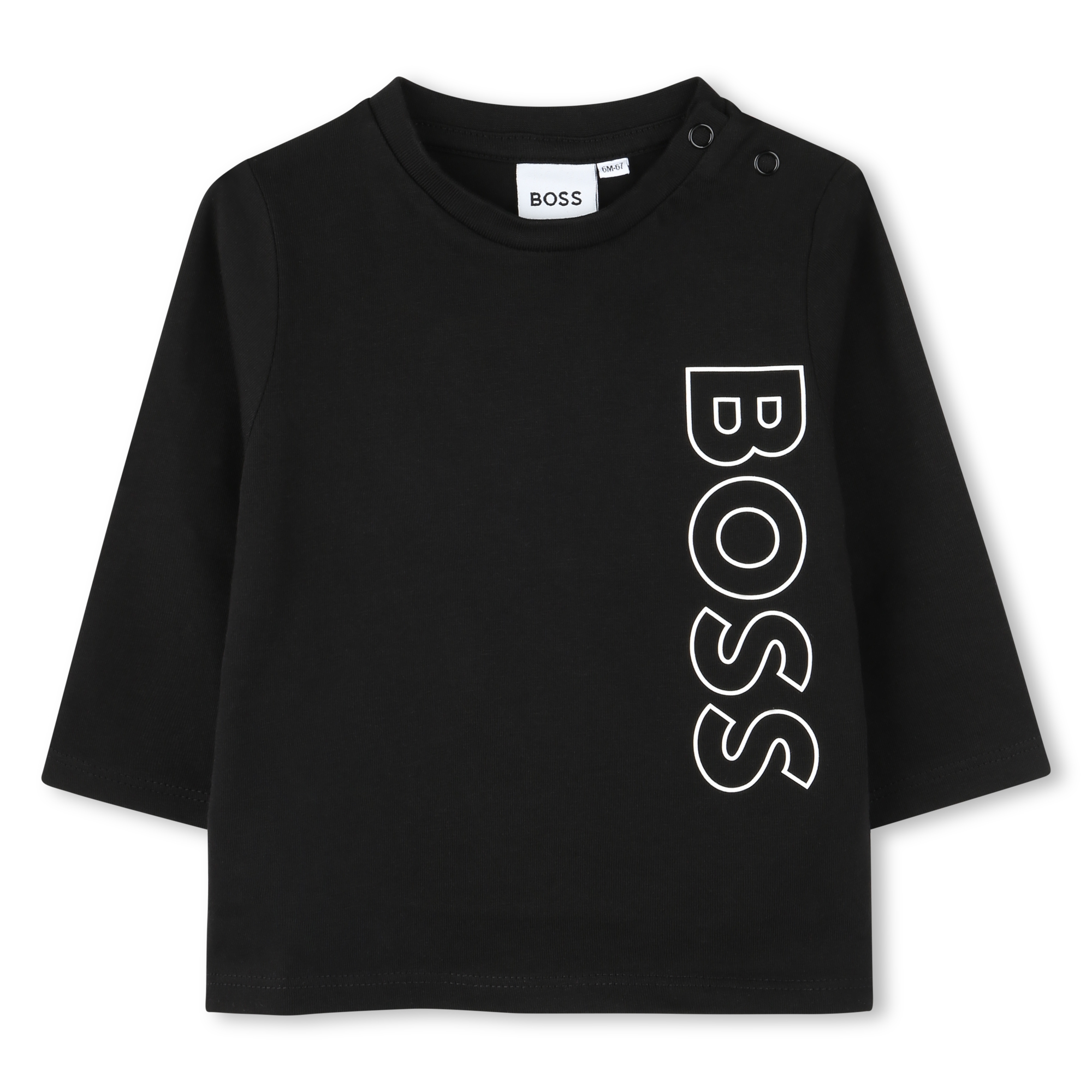 T-shirt cotone logo verticale BOSS Per RAGAZZO