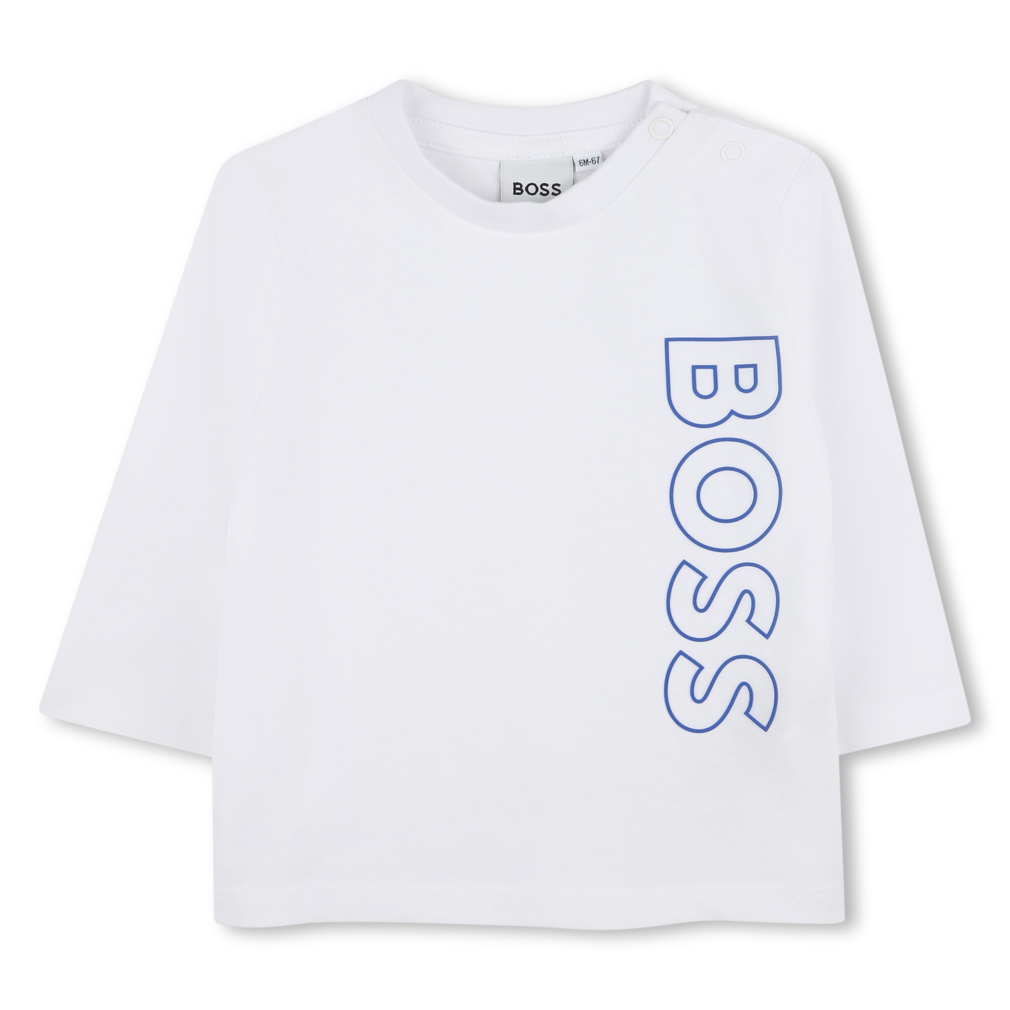 T-shirt cotone logo verticale BOSS Per RAGAZZO