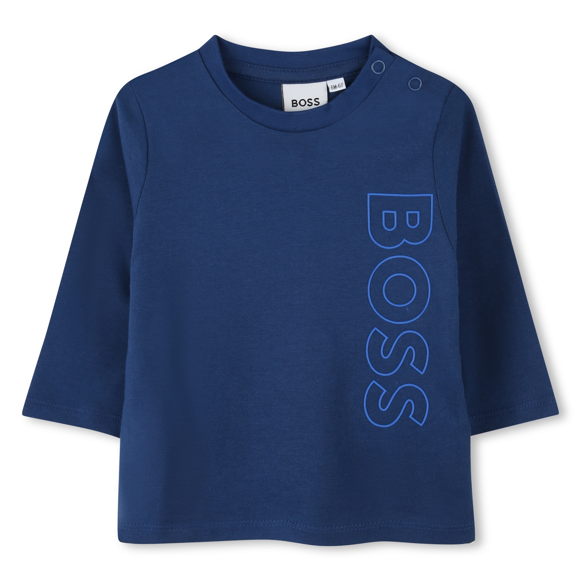 T-shirt cotone logo verticale BOSS Per RAGAZZO