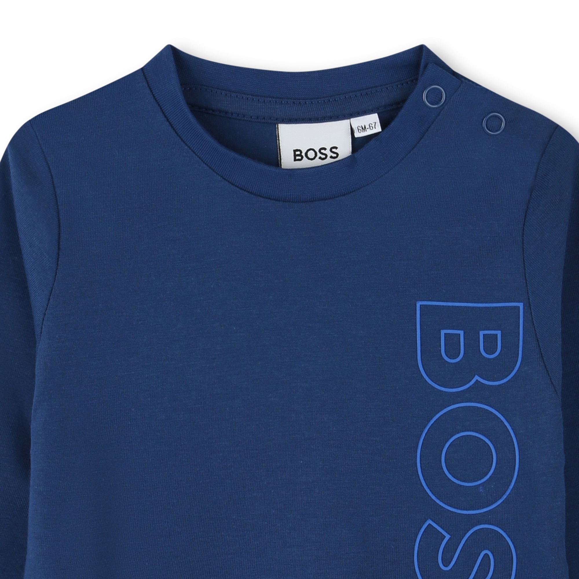 T-shirt cotone logo verticale BOSS Per RAGAZZO