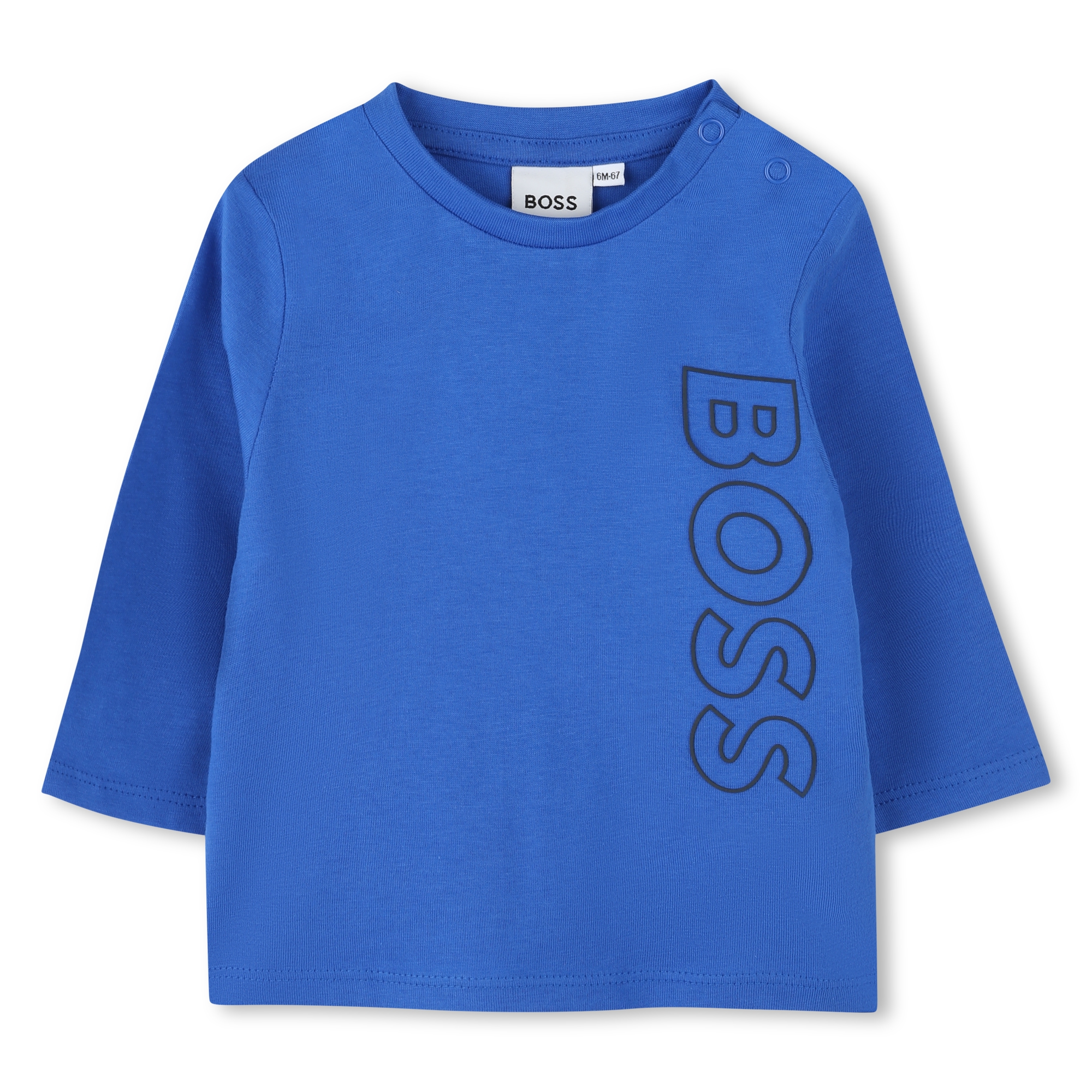 T-shirt cotone logo verticale BOSS Per RAGAZZO