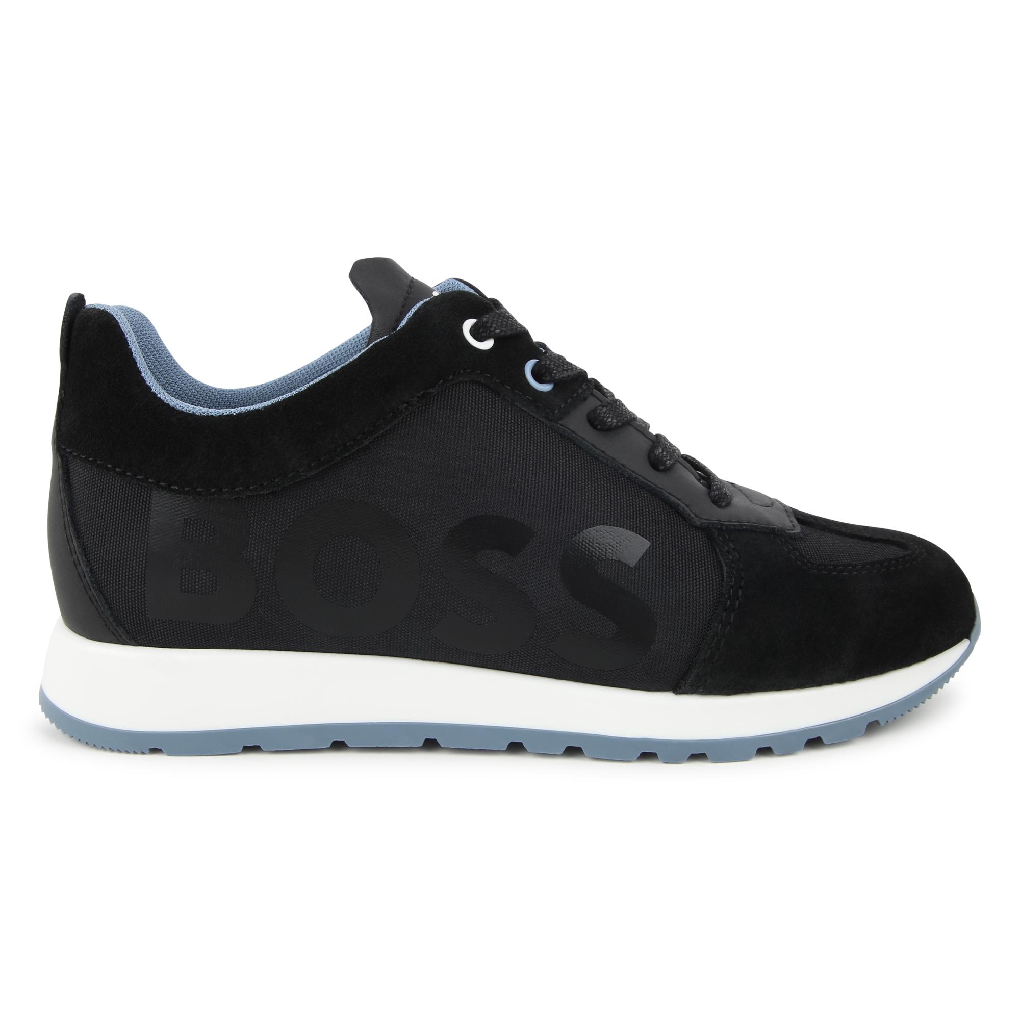 Lace-up trainers with leather BOSS for BOY