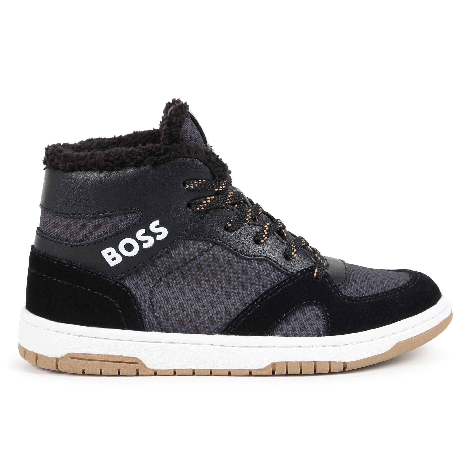 Lace-up trainers with leather BOSS for BOY