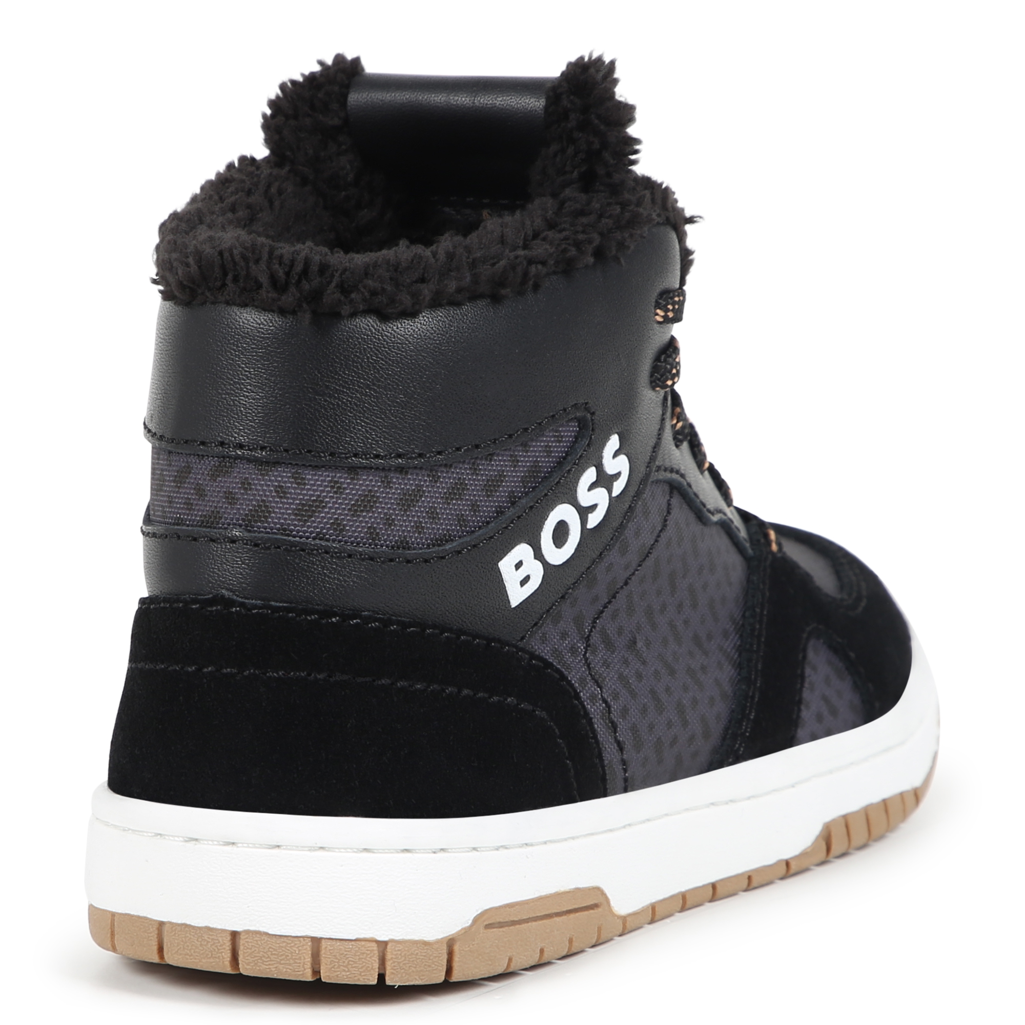 Lace-up trainers with leather BOSS for BOY