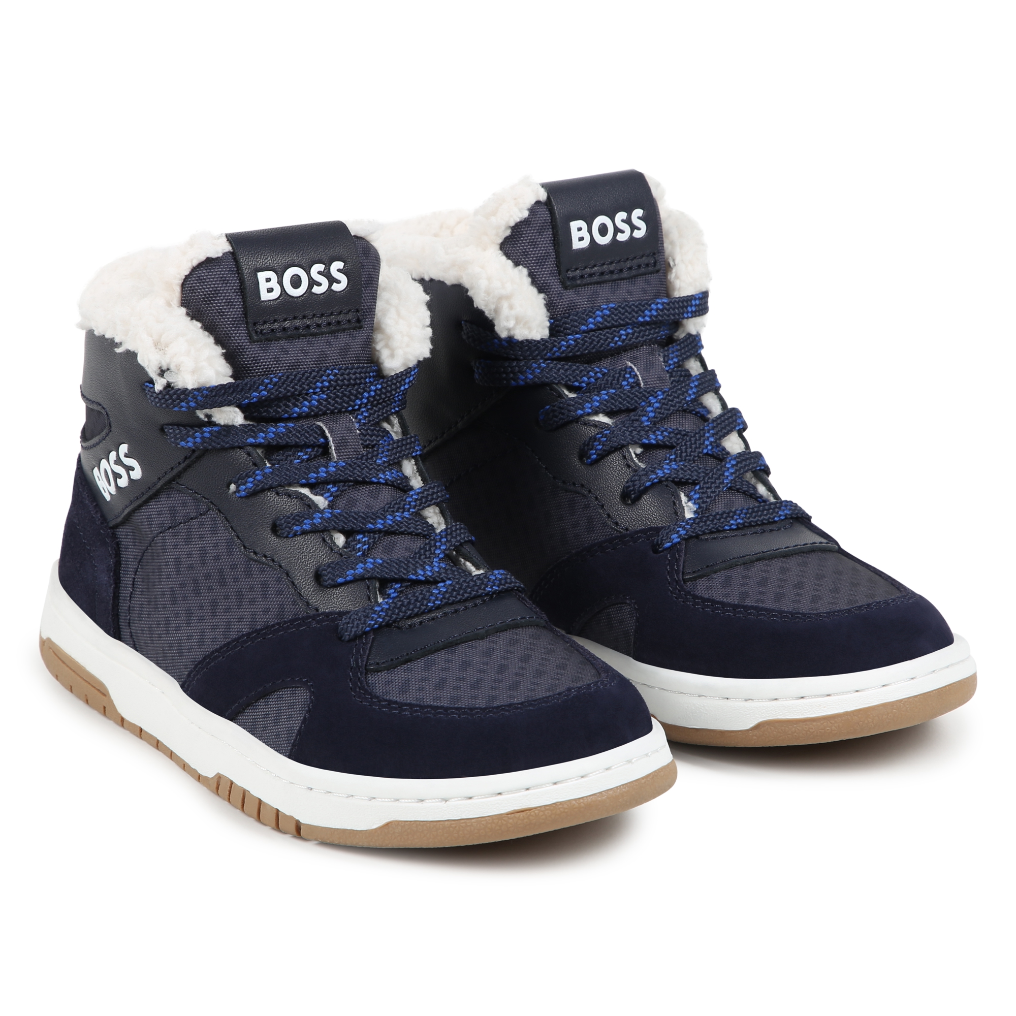 Sneakers stringate misto pelle BOSS Per RAGAZZO