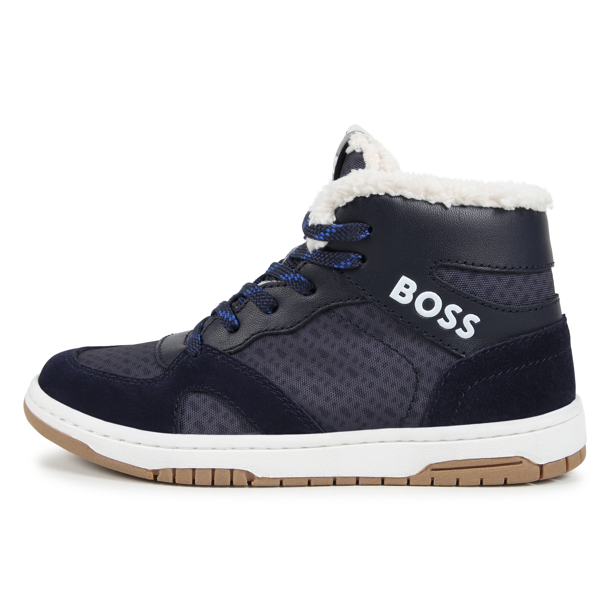 Lace-up trainers with leather BOSS for BOY