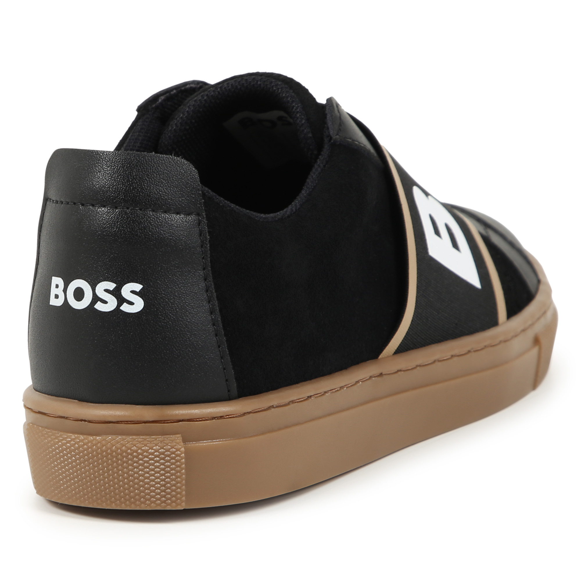 Leather trainers with elastic BOSS for BOY