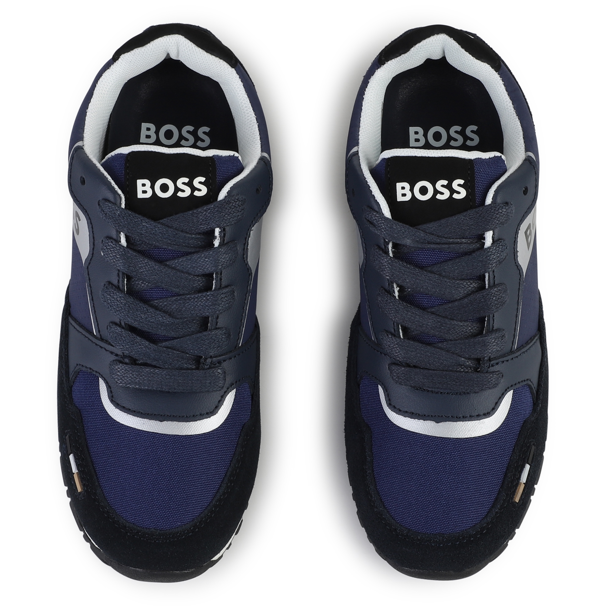 Lace-up trainers with leather BOSS for BOY