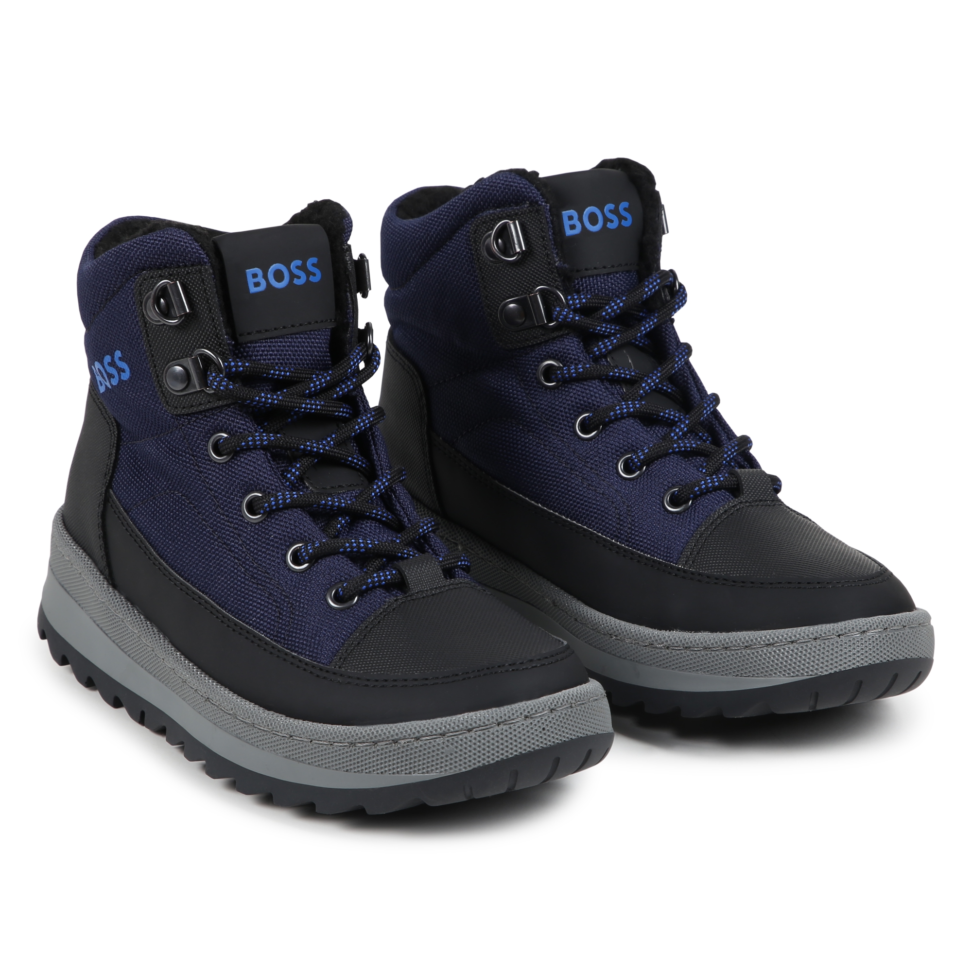 BOSS Bottines montantes a lacets garcon bleu Kids around