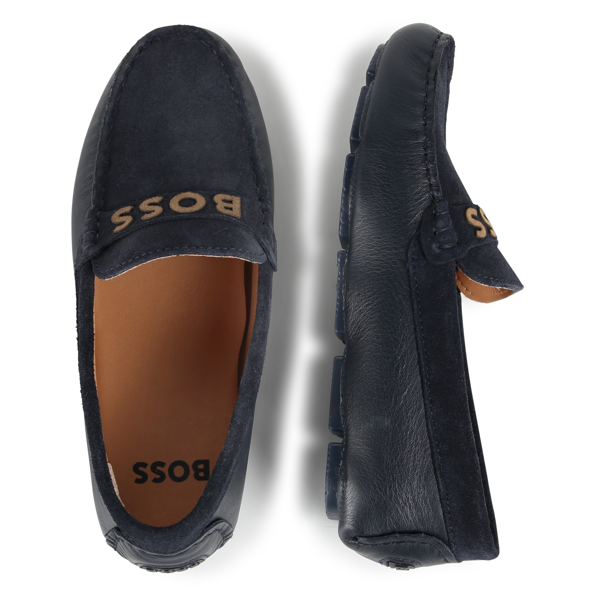 Mocassins en cuir bi-texture BOSS pour GARCON