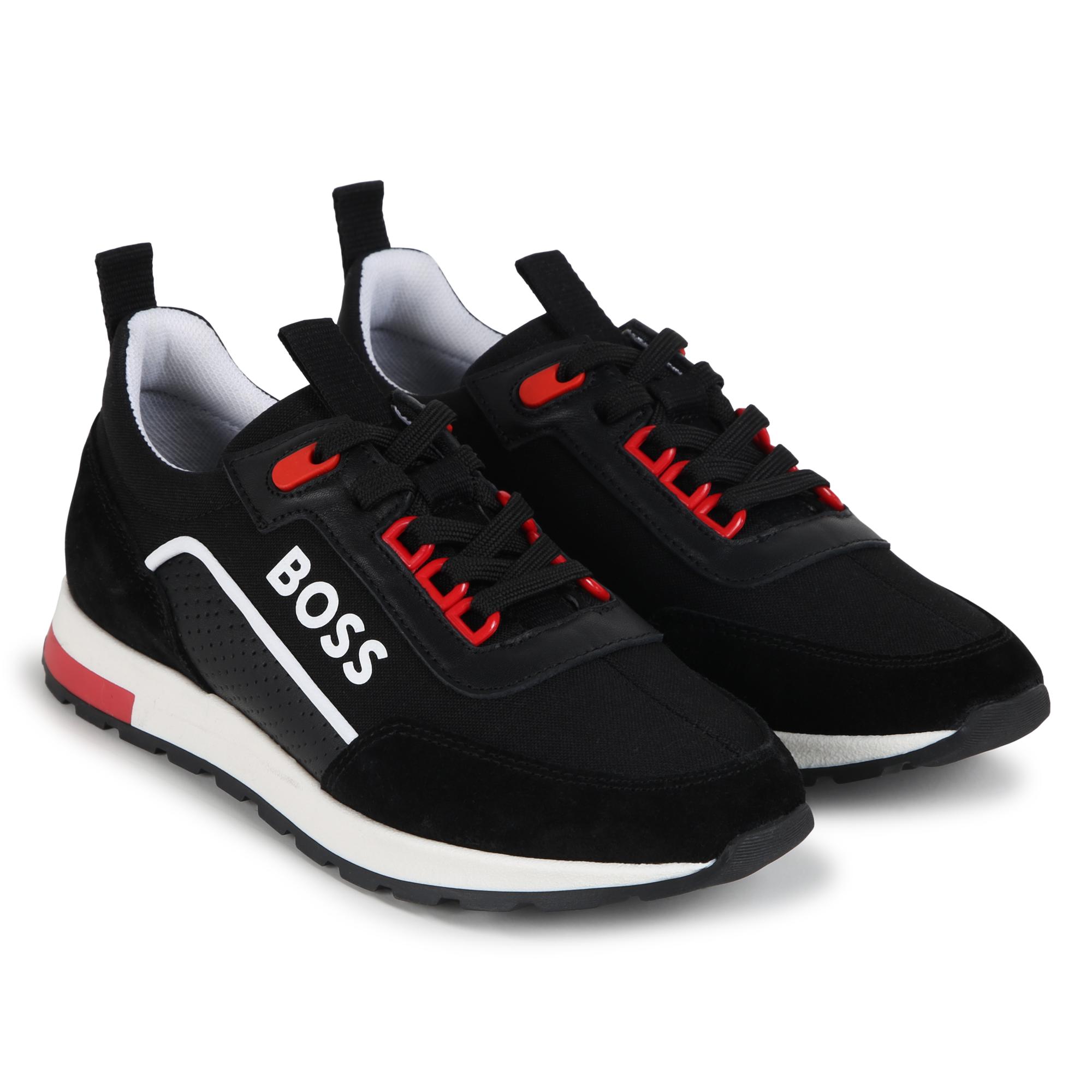 Multi-material trainers BOSS for BOY