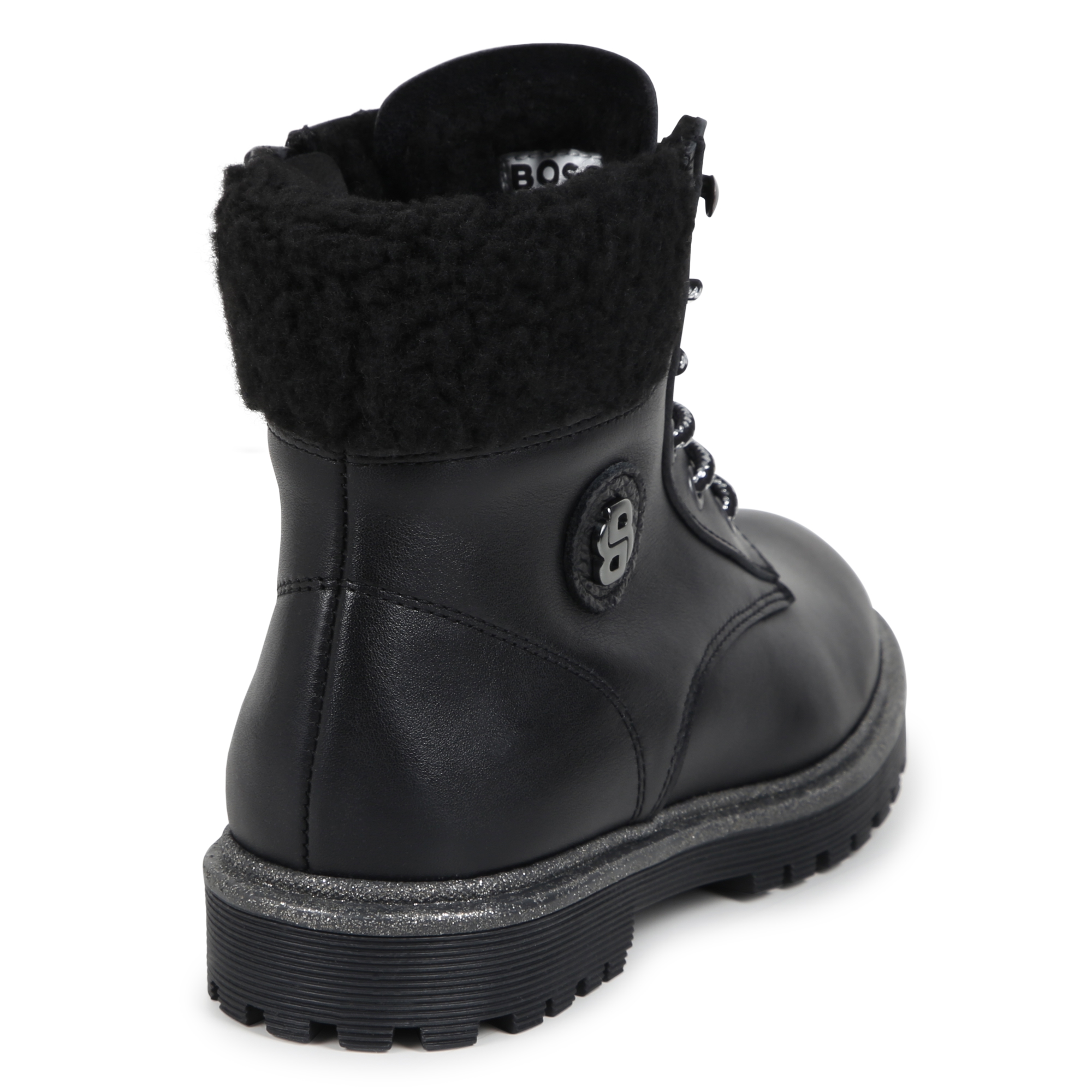 Bottines en cuir de vachette lacets et fermeture BOSS pour FILLE