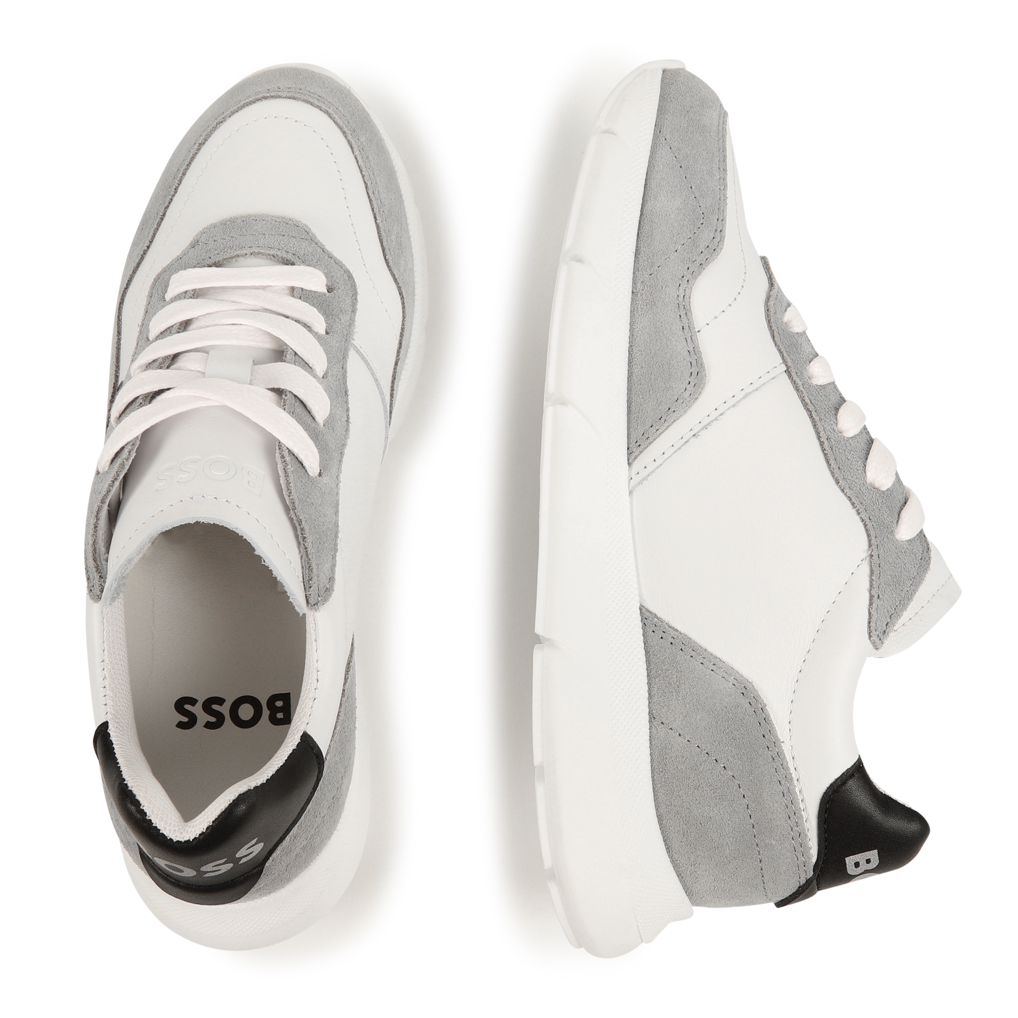 Leren sneakers met veters BOSS Voor