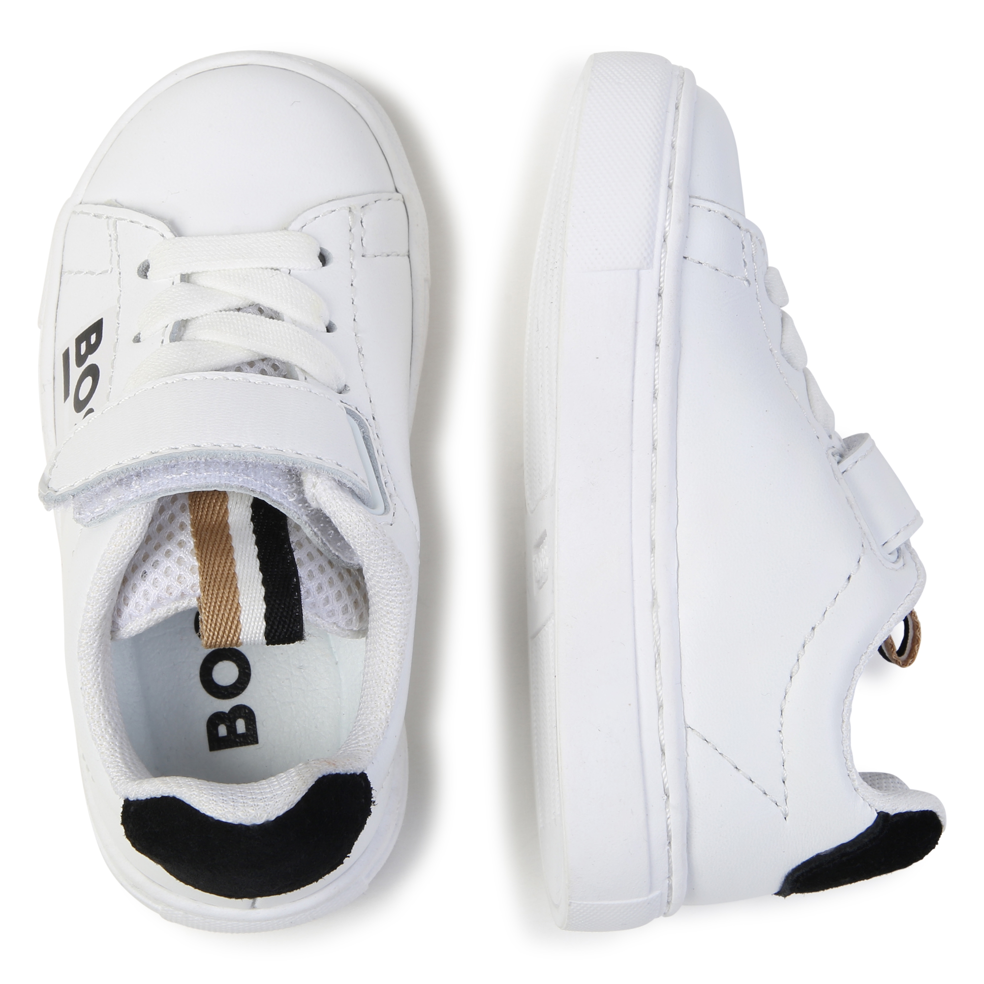 Sneakers pelle lacci e velcro BOSS Per RAGAZZO