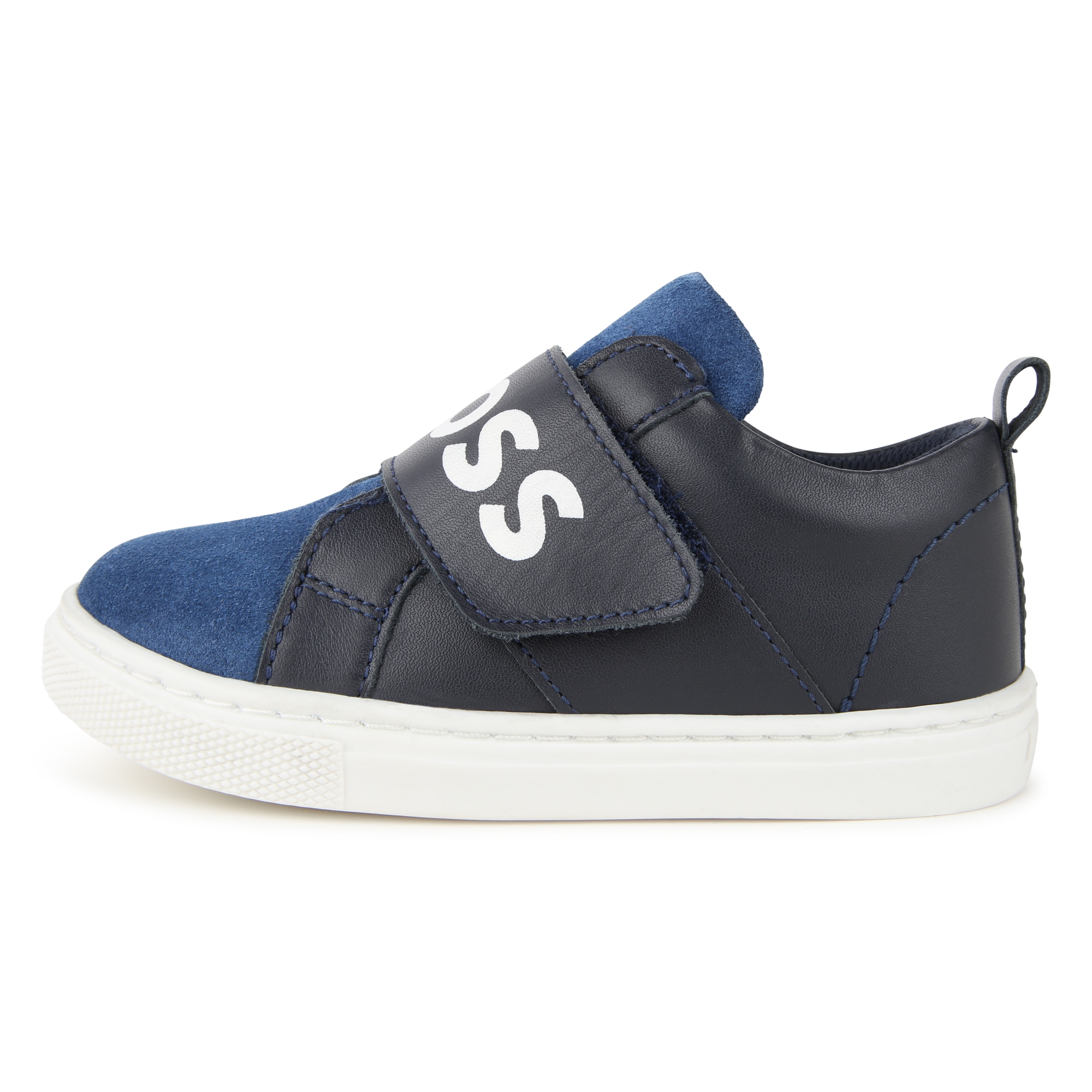 Leather hook-and-loop trainers BOSS for BOY