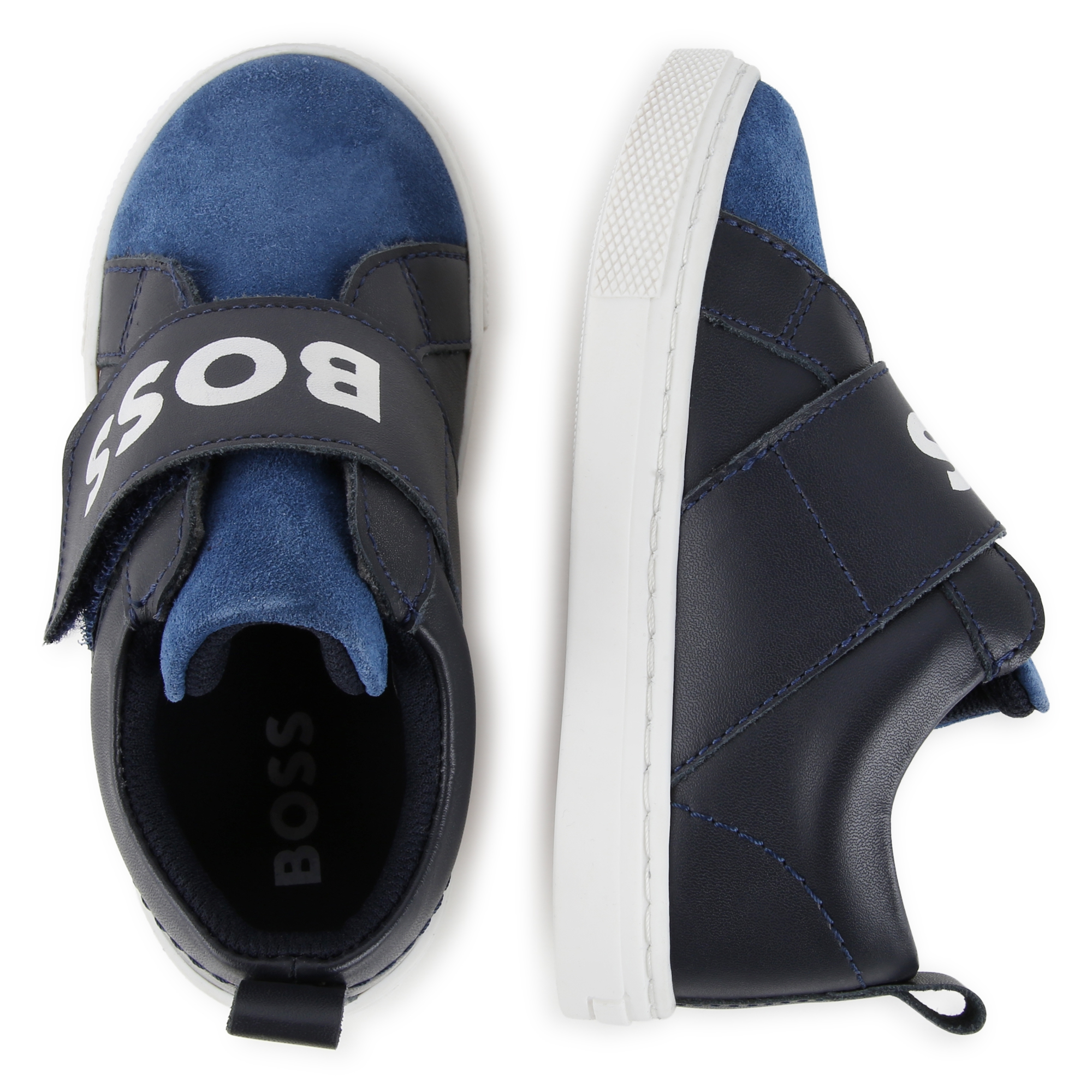 Leather hook-and-loop trainers BOSS for BOY