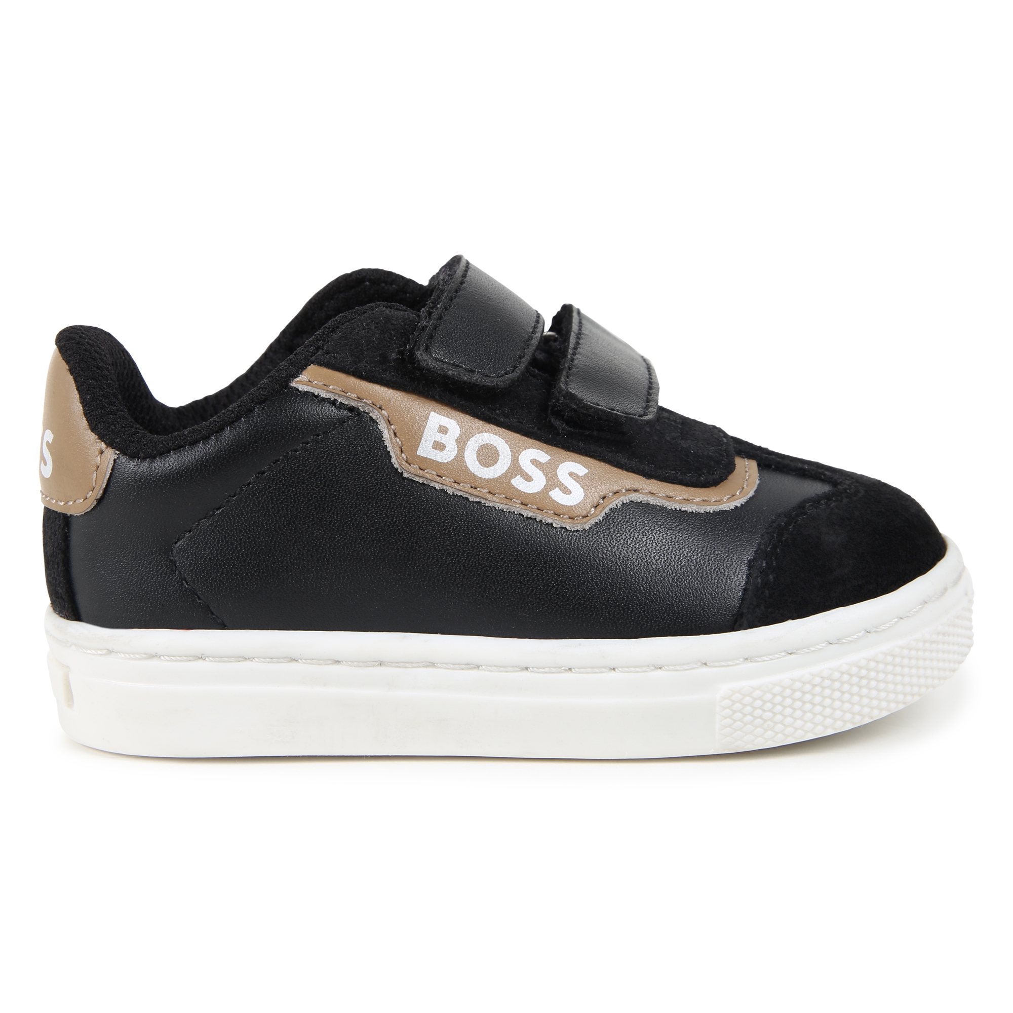 Leren sneakers met klittenband BOSS Voor