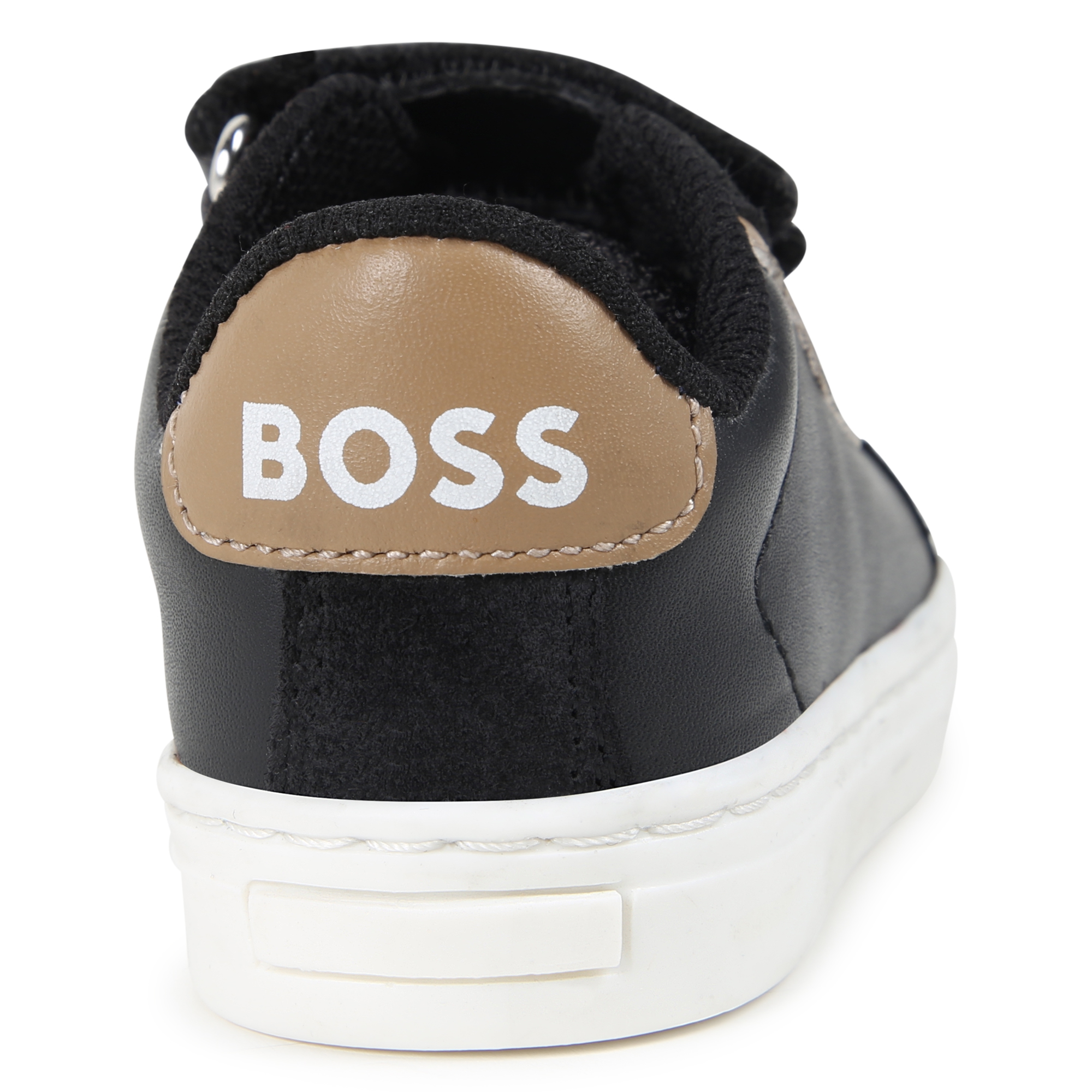 Leather hook-and-loop trainers BOSS for BOY