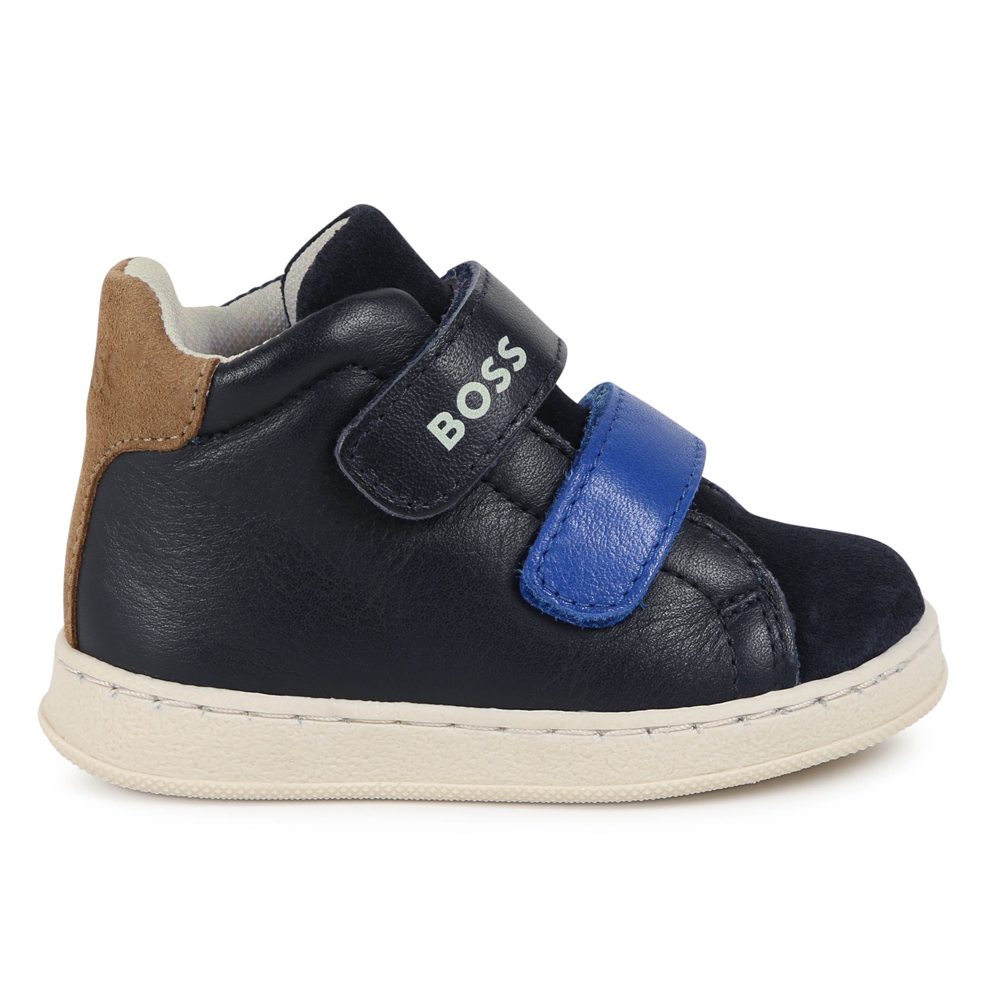 Leather hook-and-loop trainers BOSS for BOY