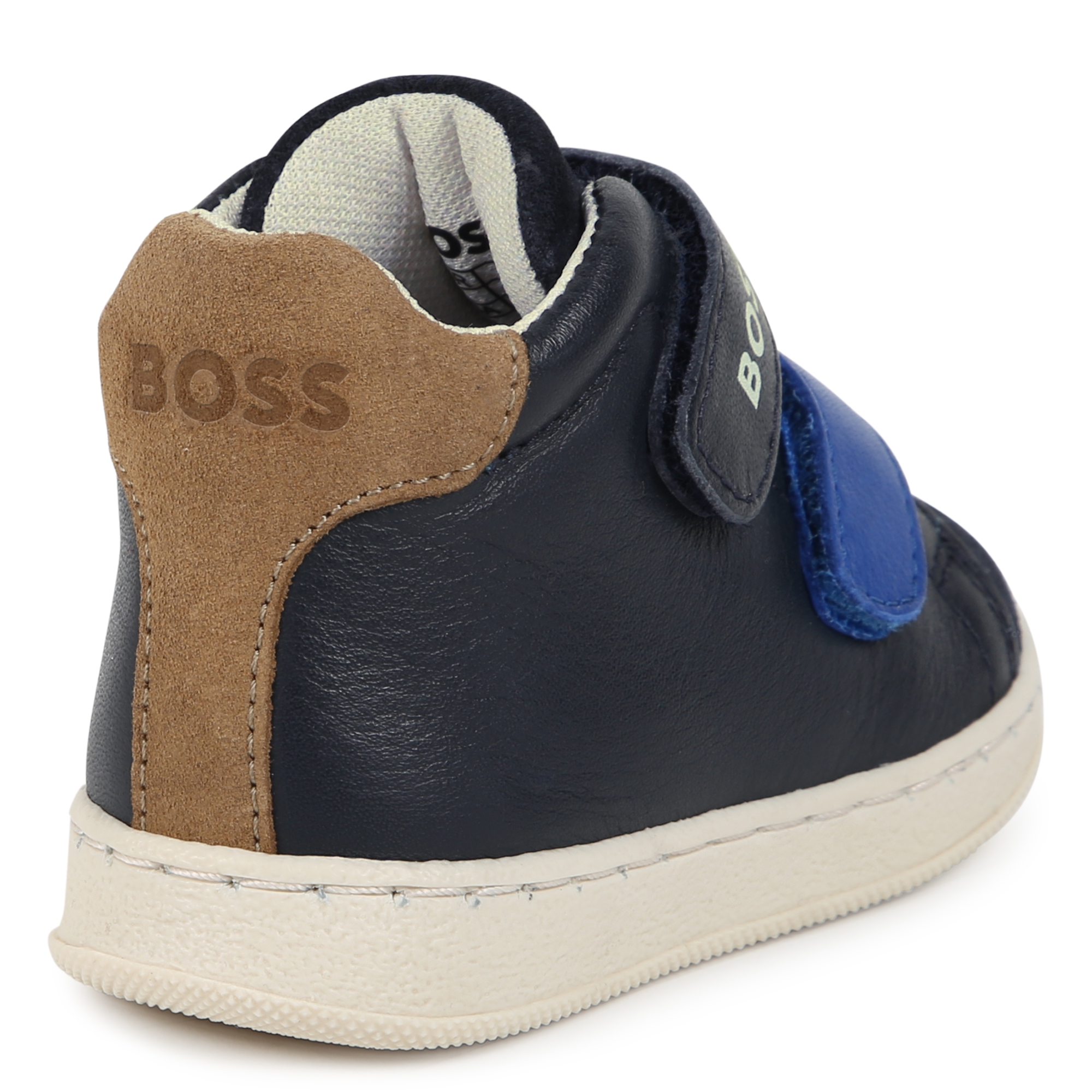 Leather hook-and-loop trainers BOSS for BOY