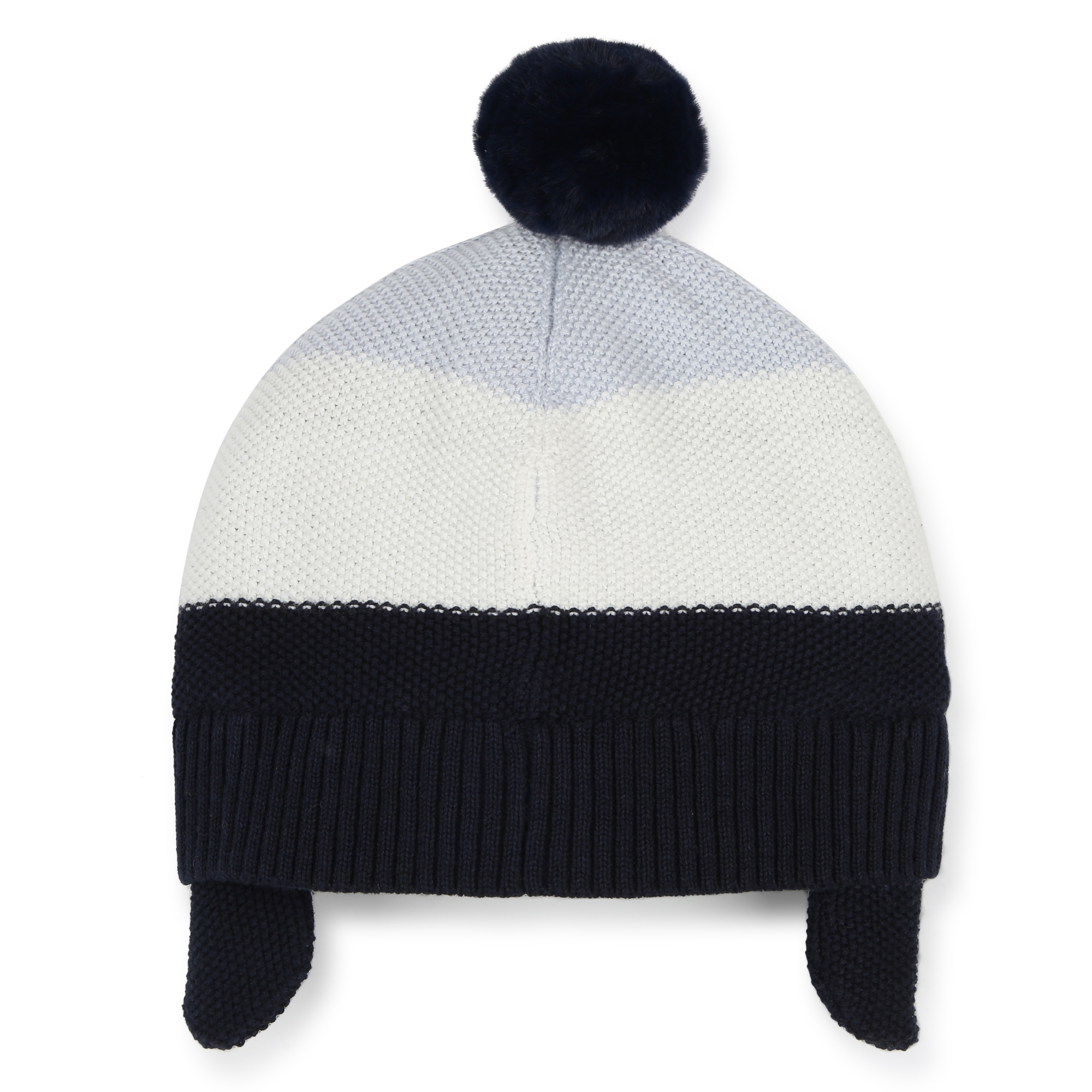 Bonnet rayé à pompon en coton BOSS pour GARCON