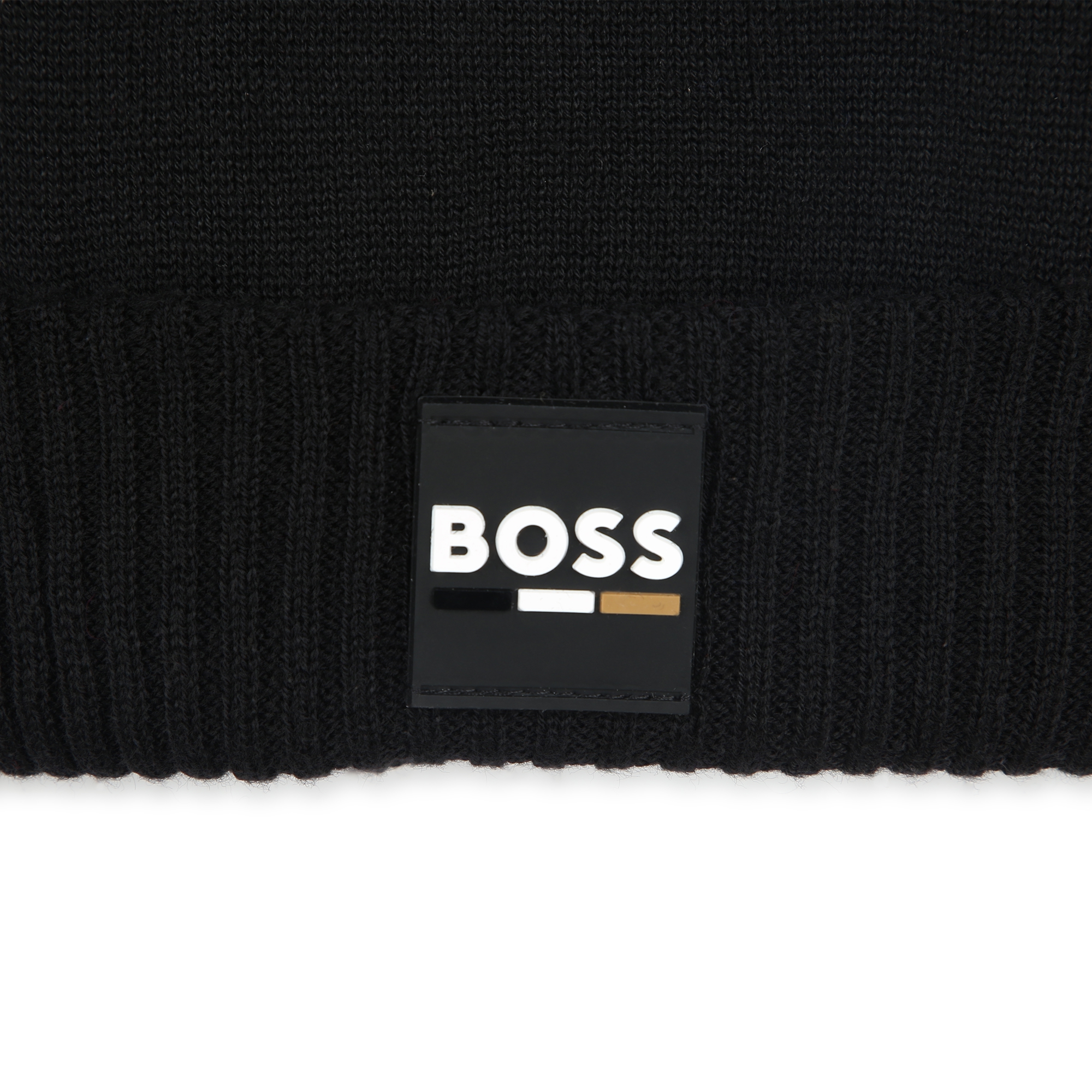 Bonnet tricot avec revers BOSS pour GARCON