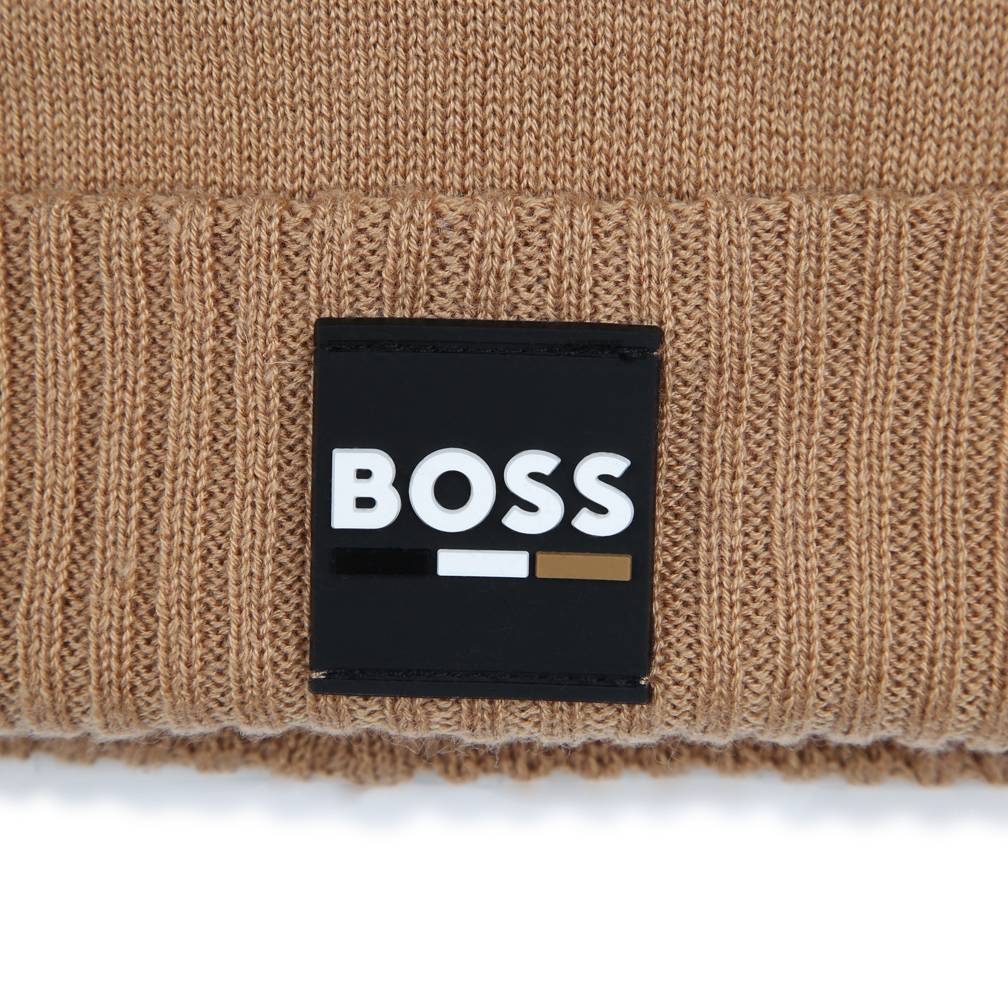 Bonnet tricot avec revers BOSS pour GARCON