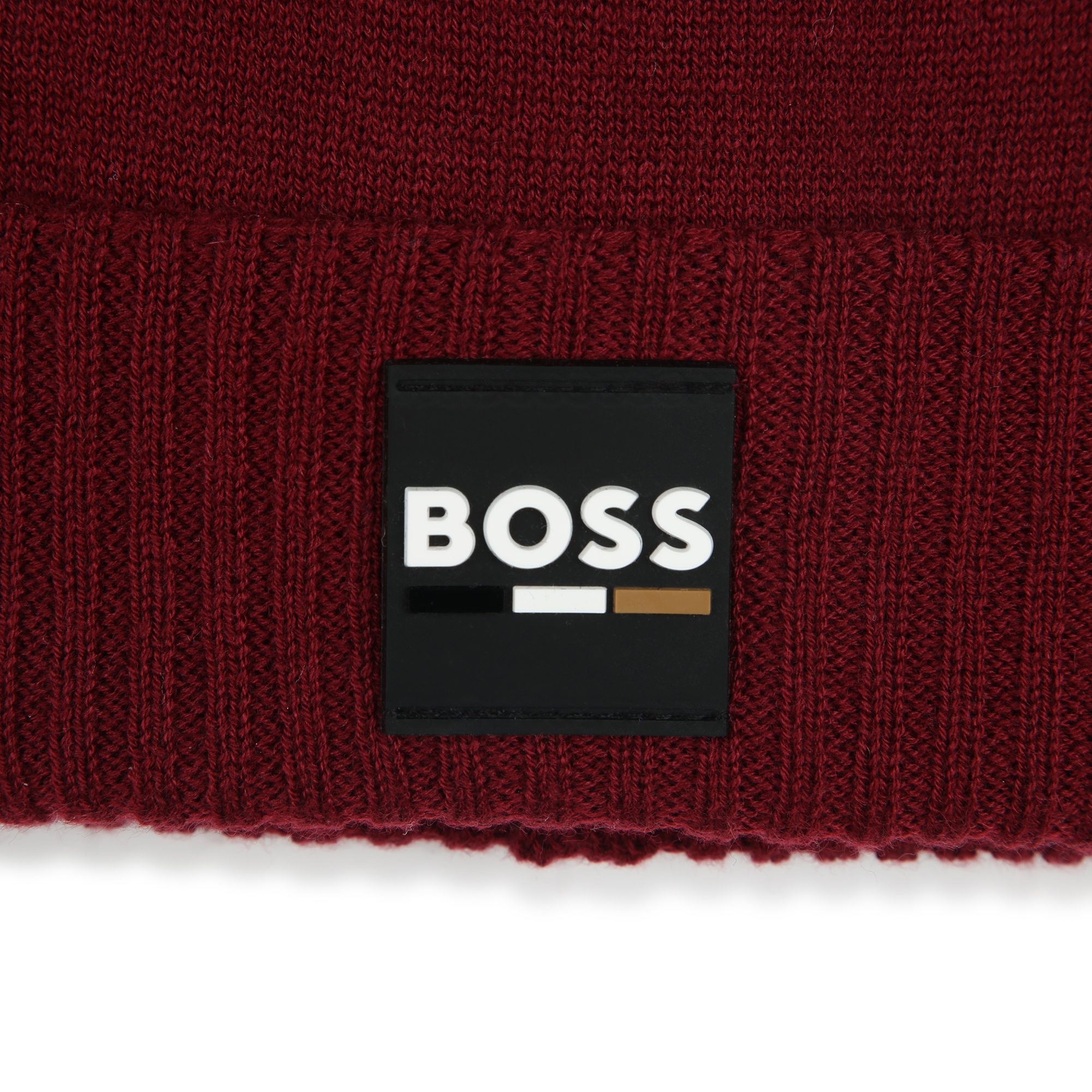 Bonnet tricot avec revers BOSS pour GARCON