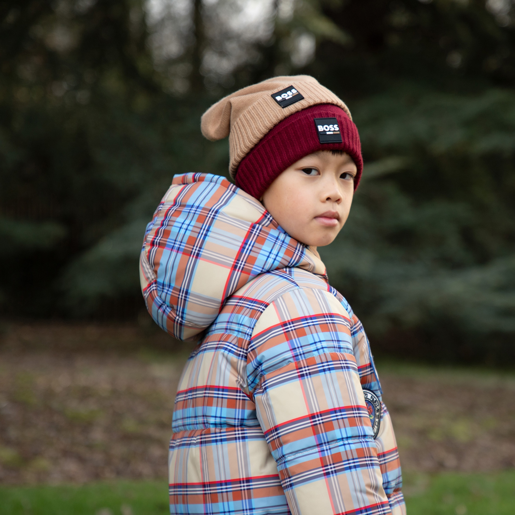 Knitted fold-up beanie BOSS for BOY