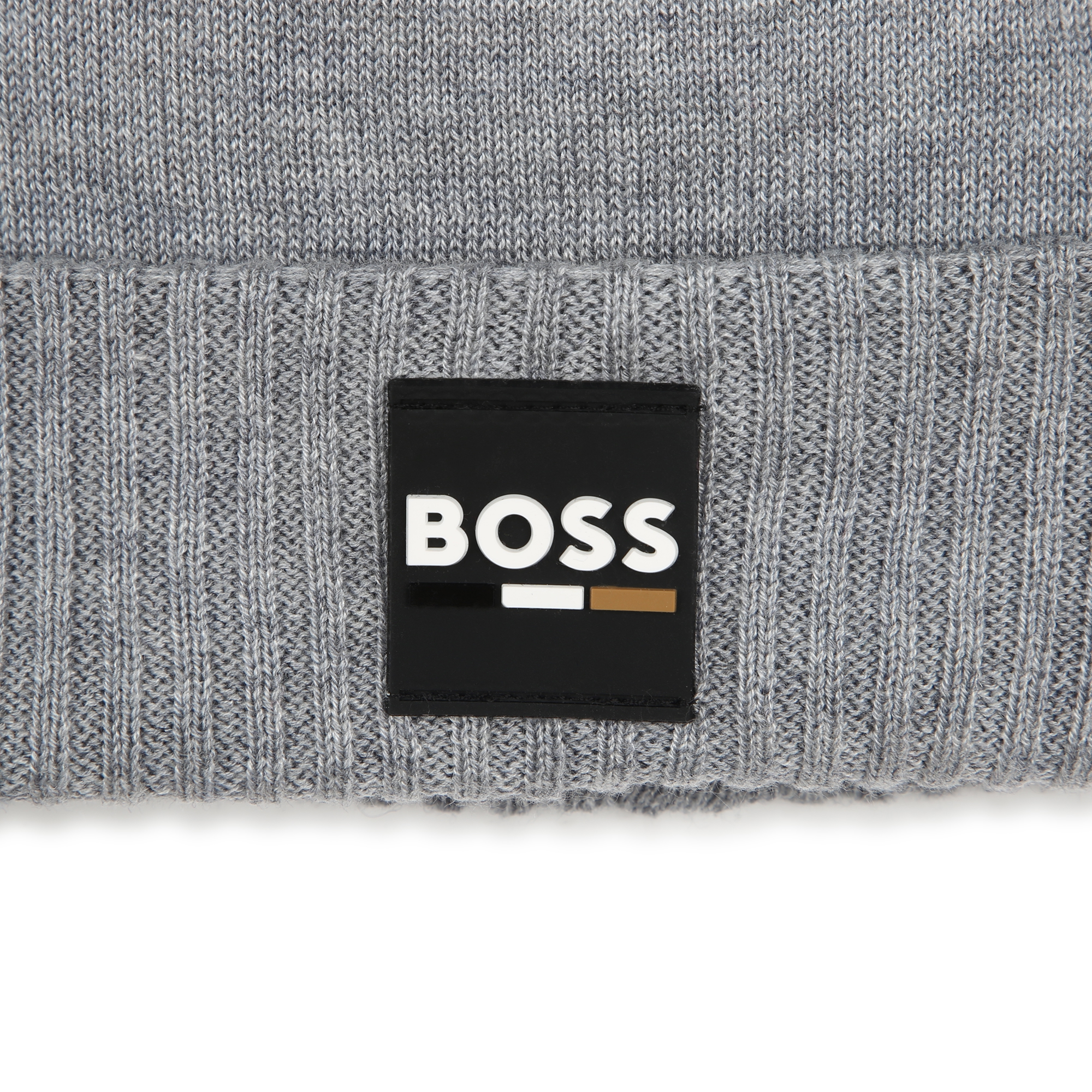 Bonnet en tricot avec revers BOSS pour GARCON