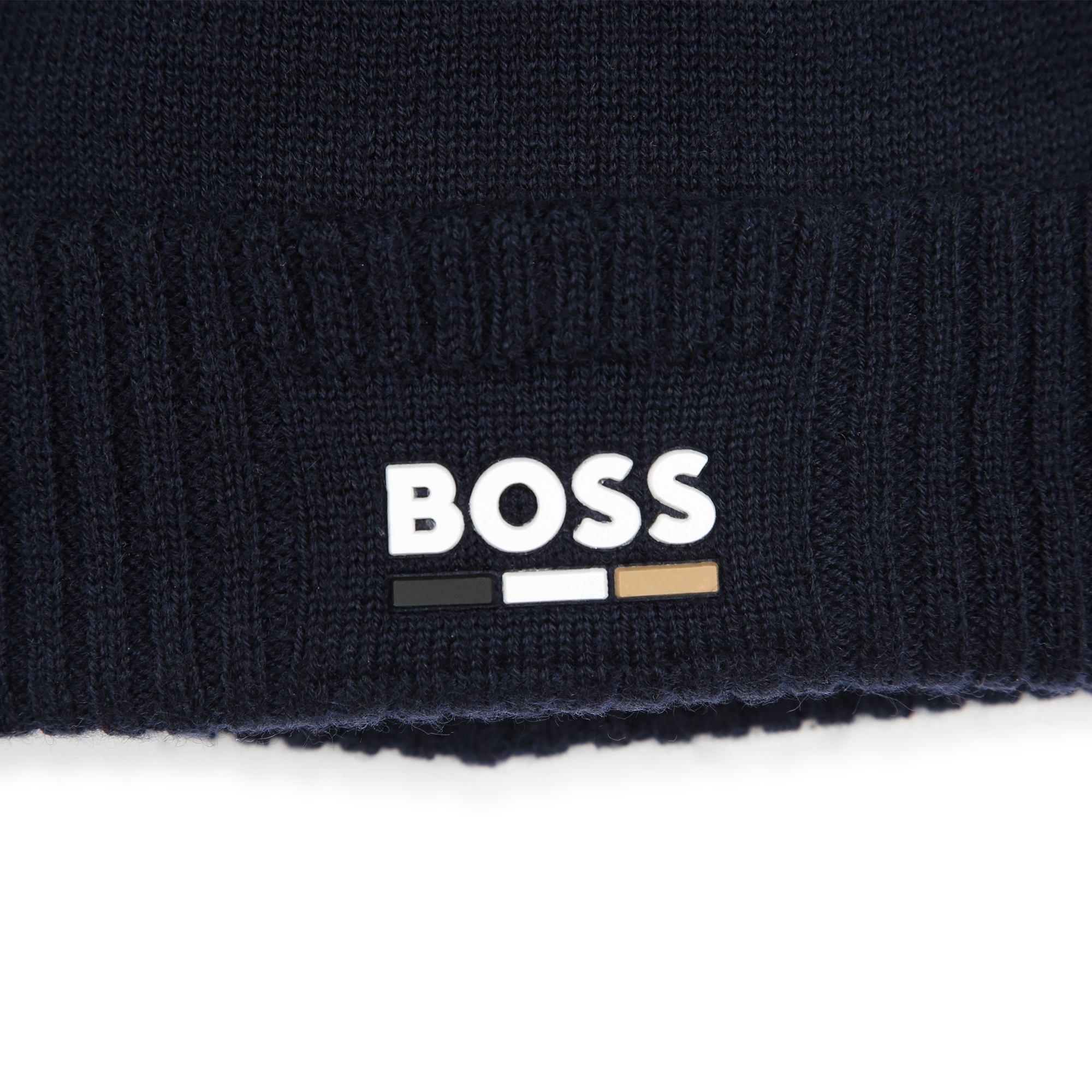 Bonnet tricoté à revers BOSS pour GARCON