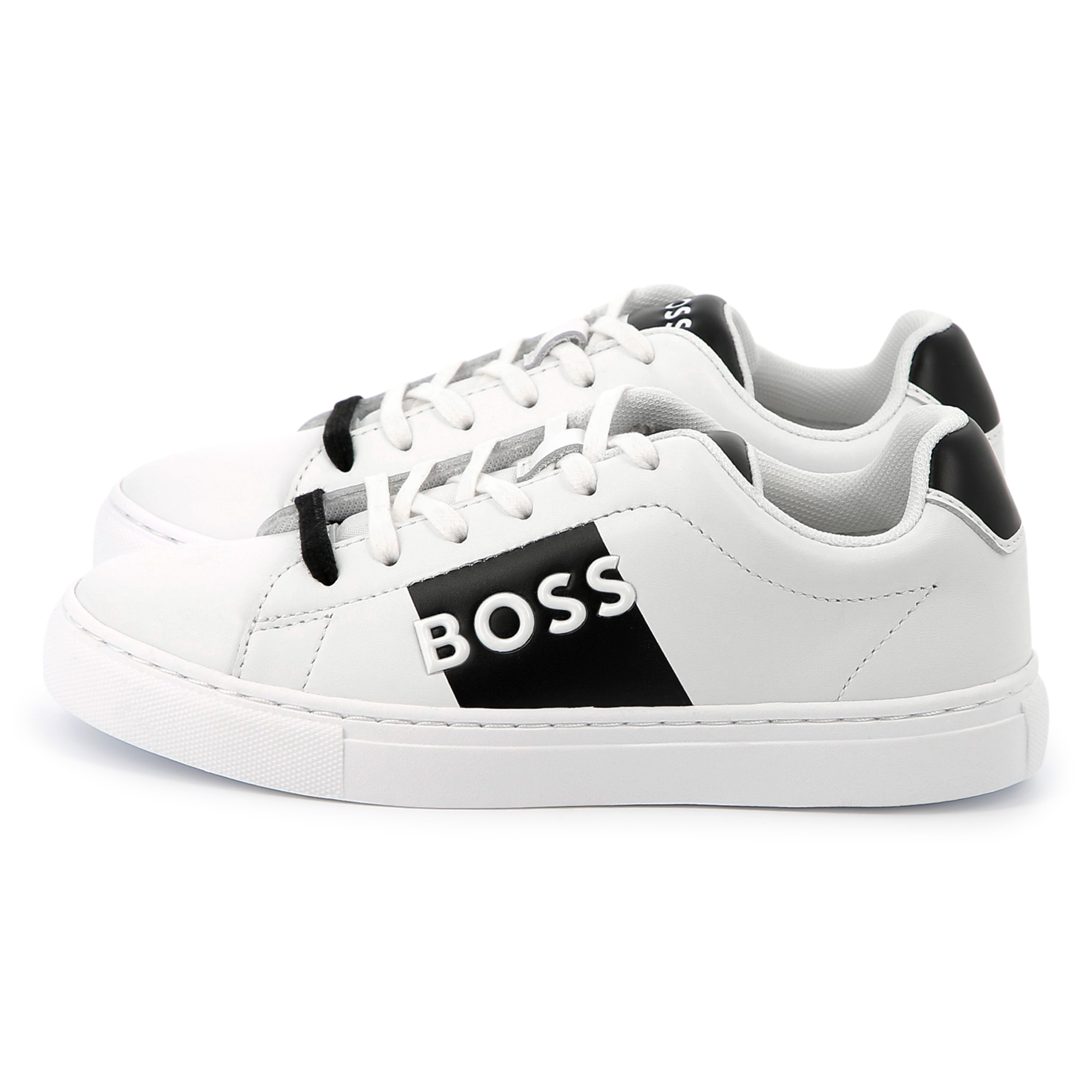 Lace-up leather trainers BOSS for BOY