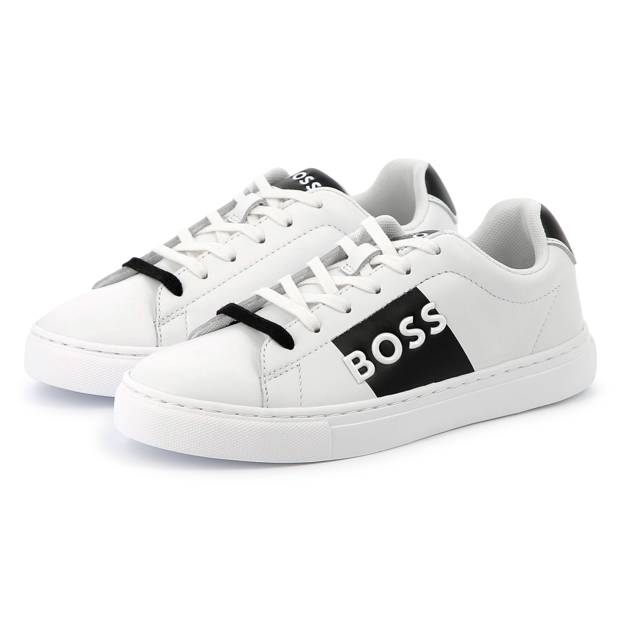 Lace-up leather trainers BOSS for BOY