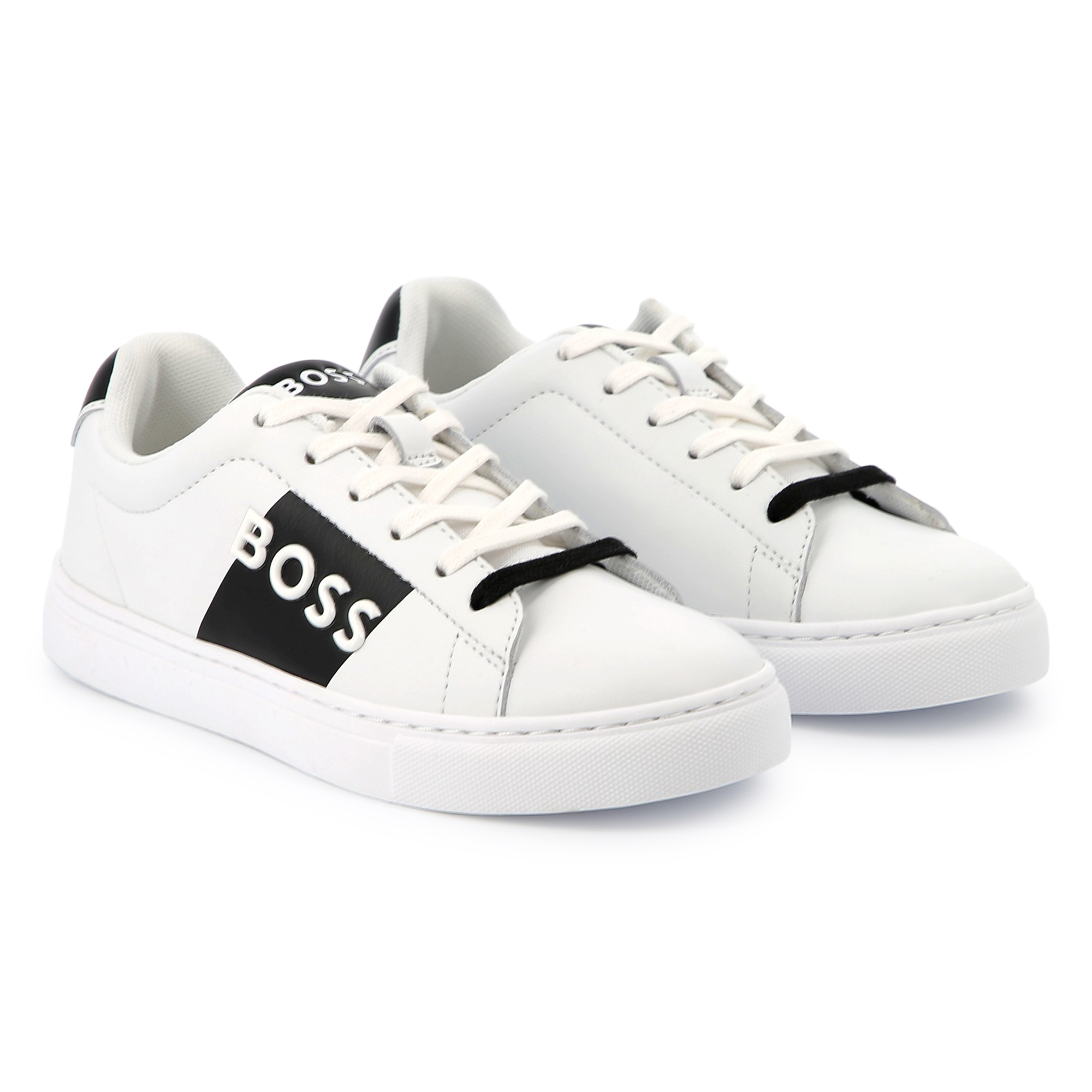 Lace-up leather trainers BOSS for BOY