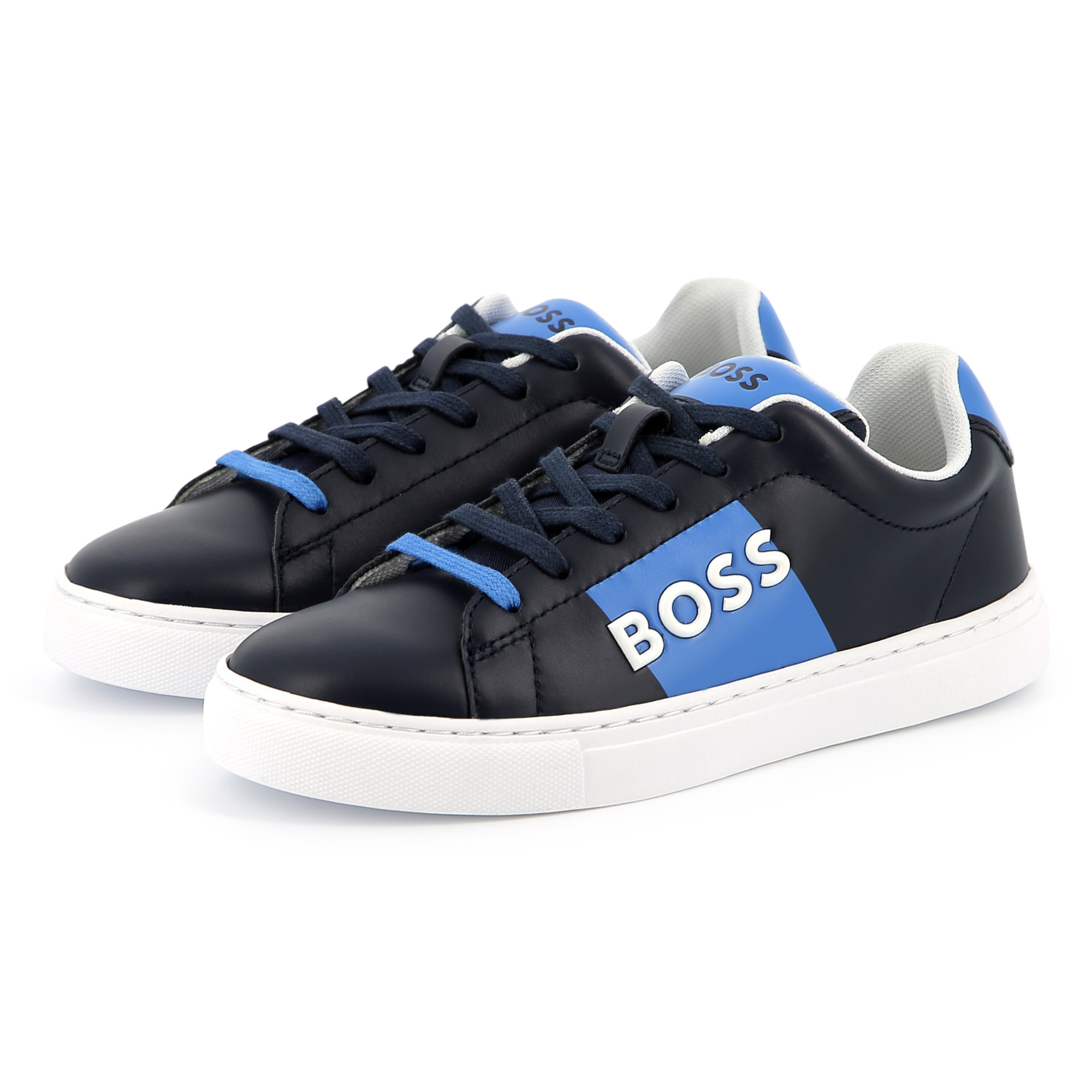 Baskets lacées en cuir BOSS pour GARCON