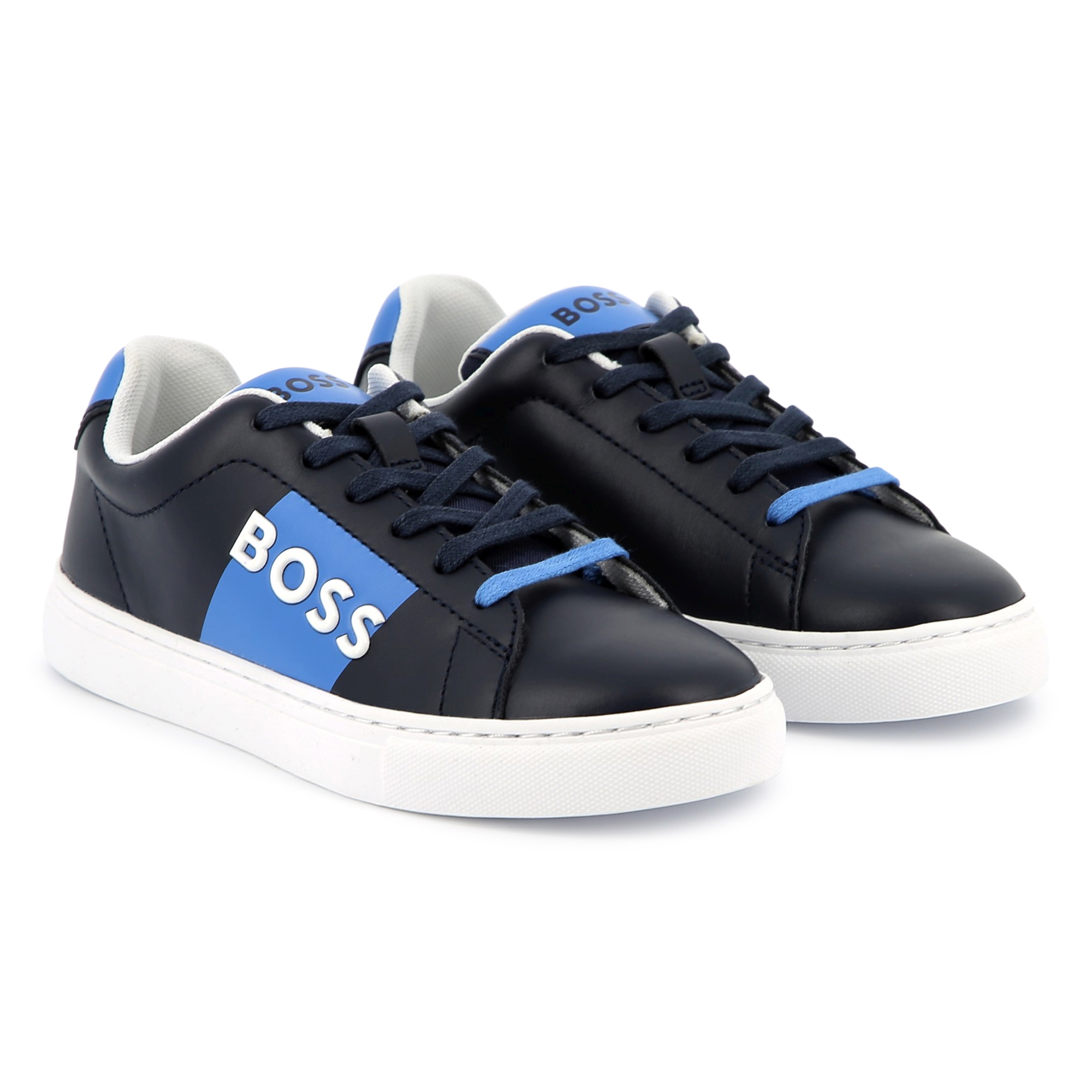 Baskets lacées en cuir BOSS pour GARCON