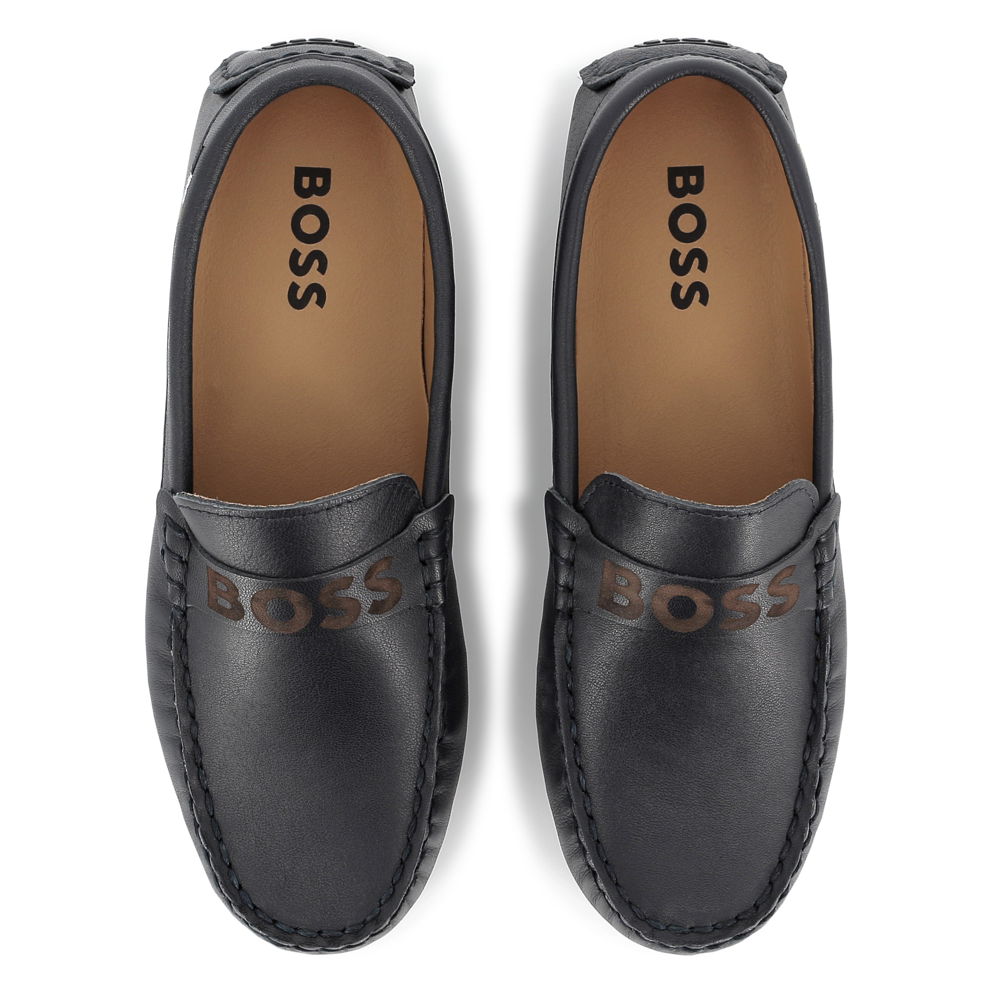 Leather loafers BOSS for BOY